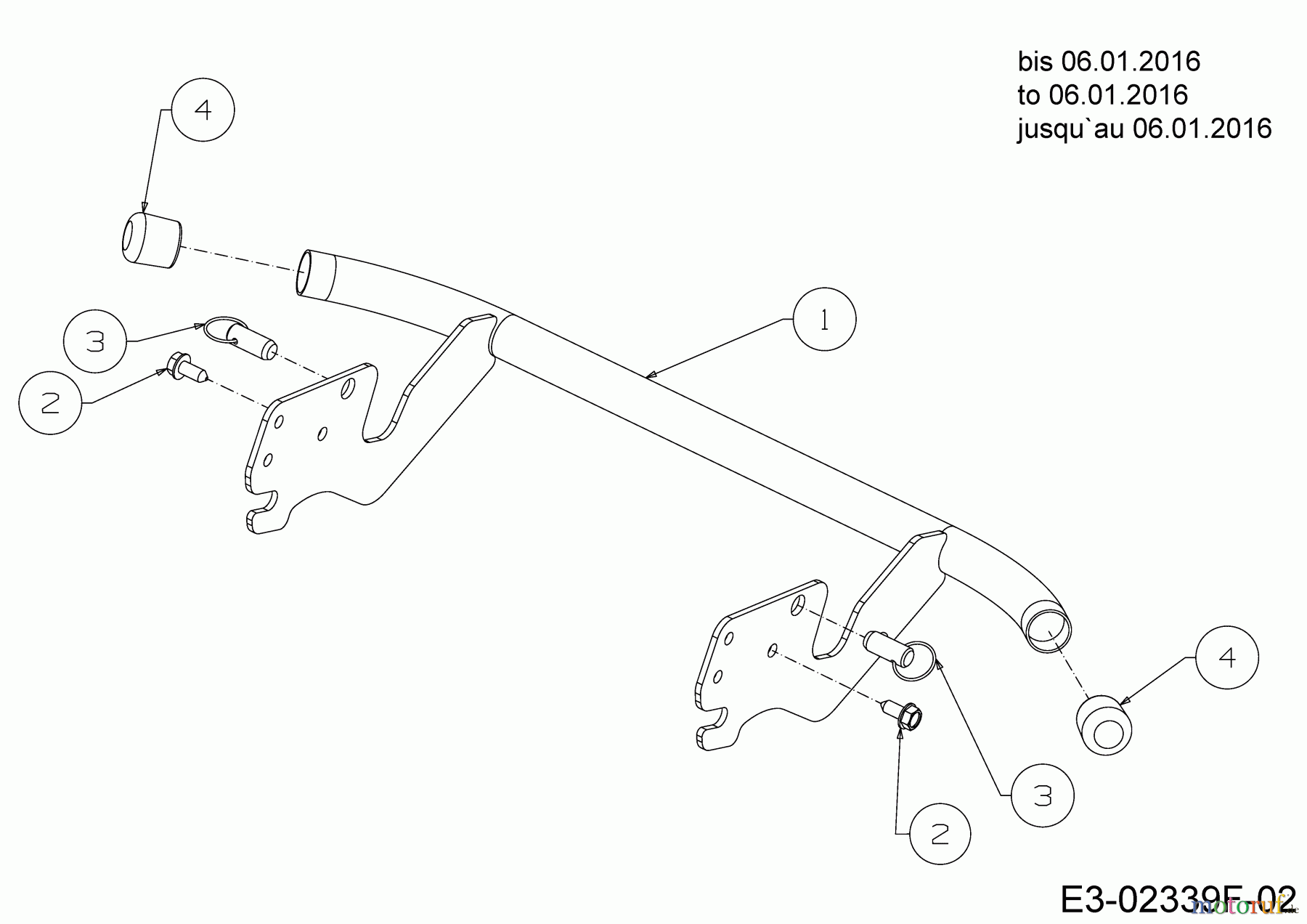 Colombia Rasentraktoren PX 96 TB 13HM76GF646 (2016) Stoßstange bis 06.01.2016