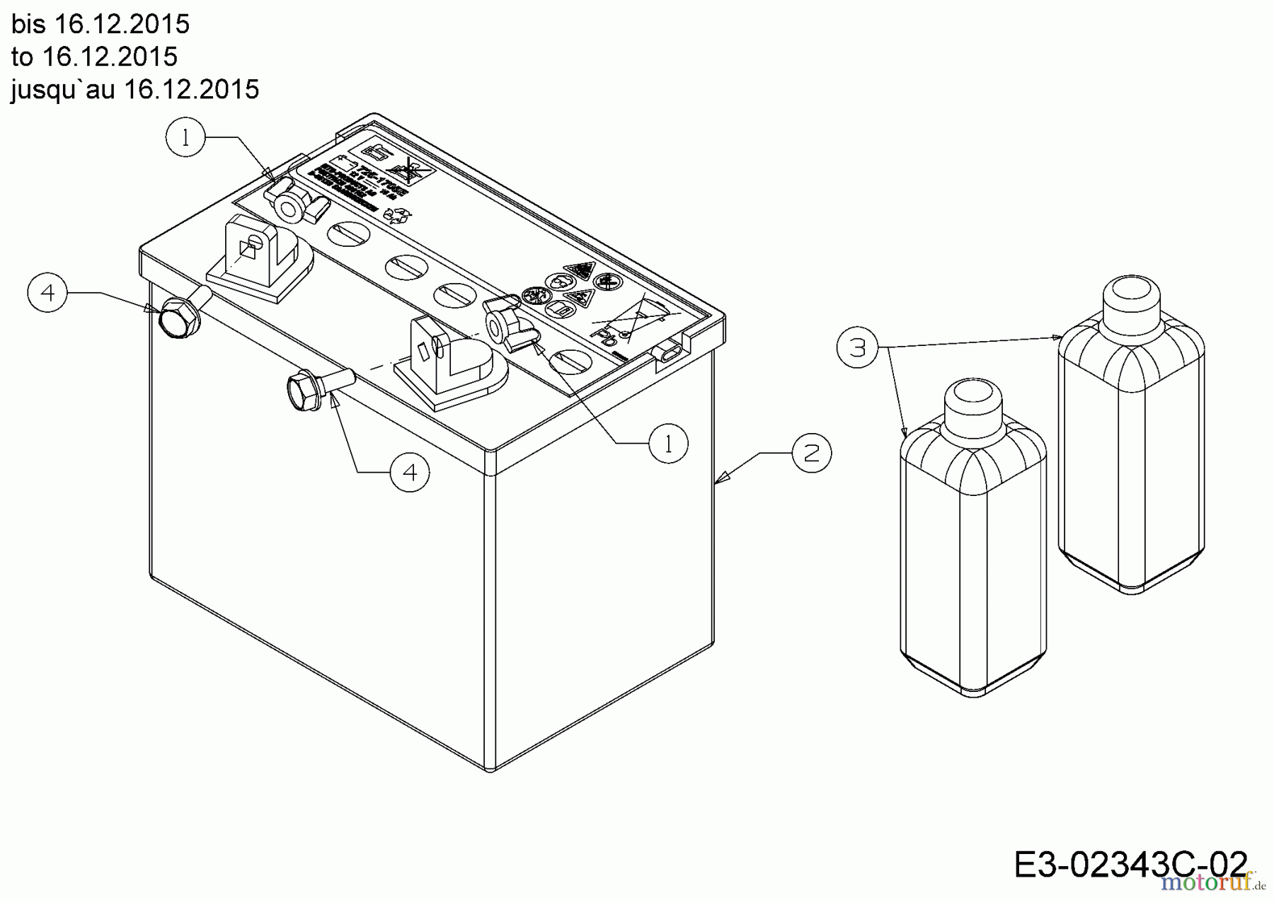 Massey Ferguson Rasentraktoren MF 36-16 ARD 13HD90GE395  (2016) Batterie bis 16.12.2015