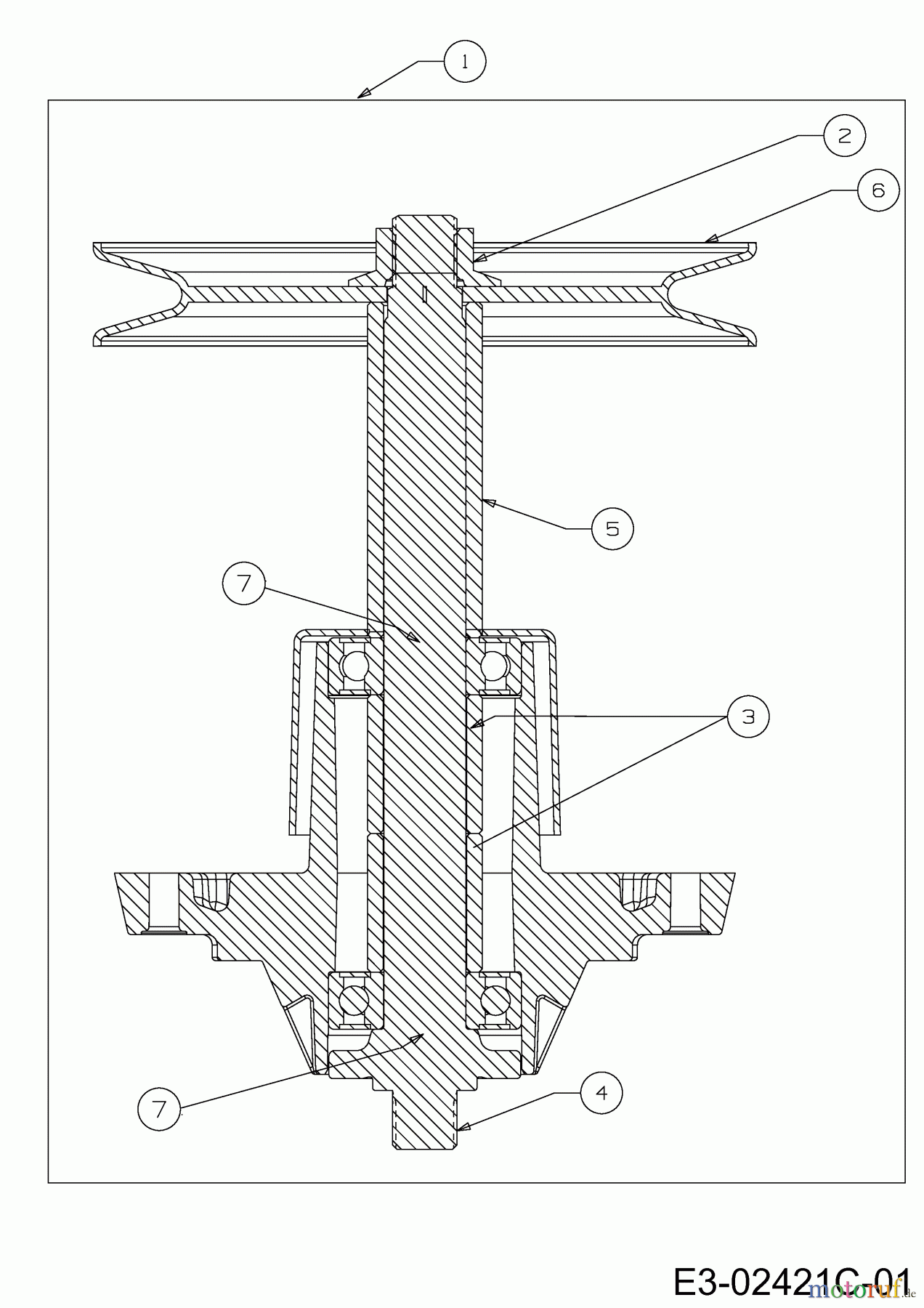 WOLF-Garten Expert Rasentraktoren Expert 122.240 H 13AI91WJ650 (2013) Messerspindel 618-04160B