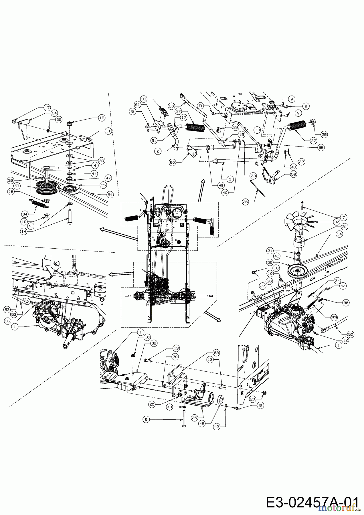 Cub Cadet Rasentraktoren CC 714 HE 13B271DE603 (2014) Fahrantrieb