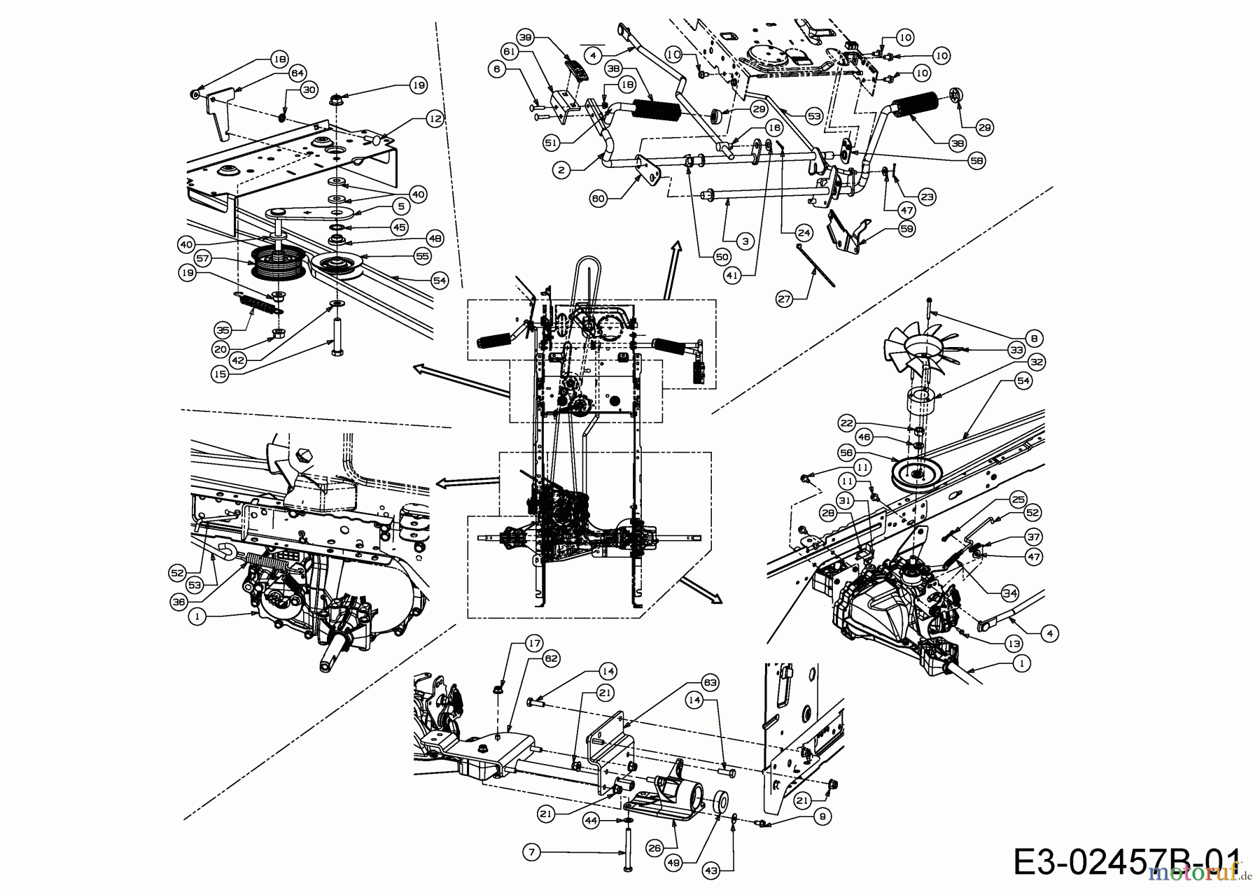 Cub Cadet Rasentraktoren CC 714 HE 13H271DE603 (2015) Fahrantrieb