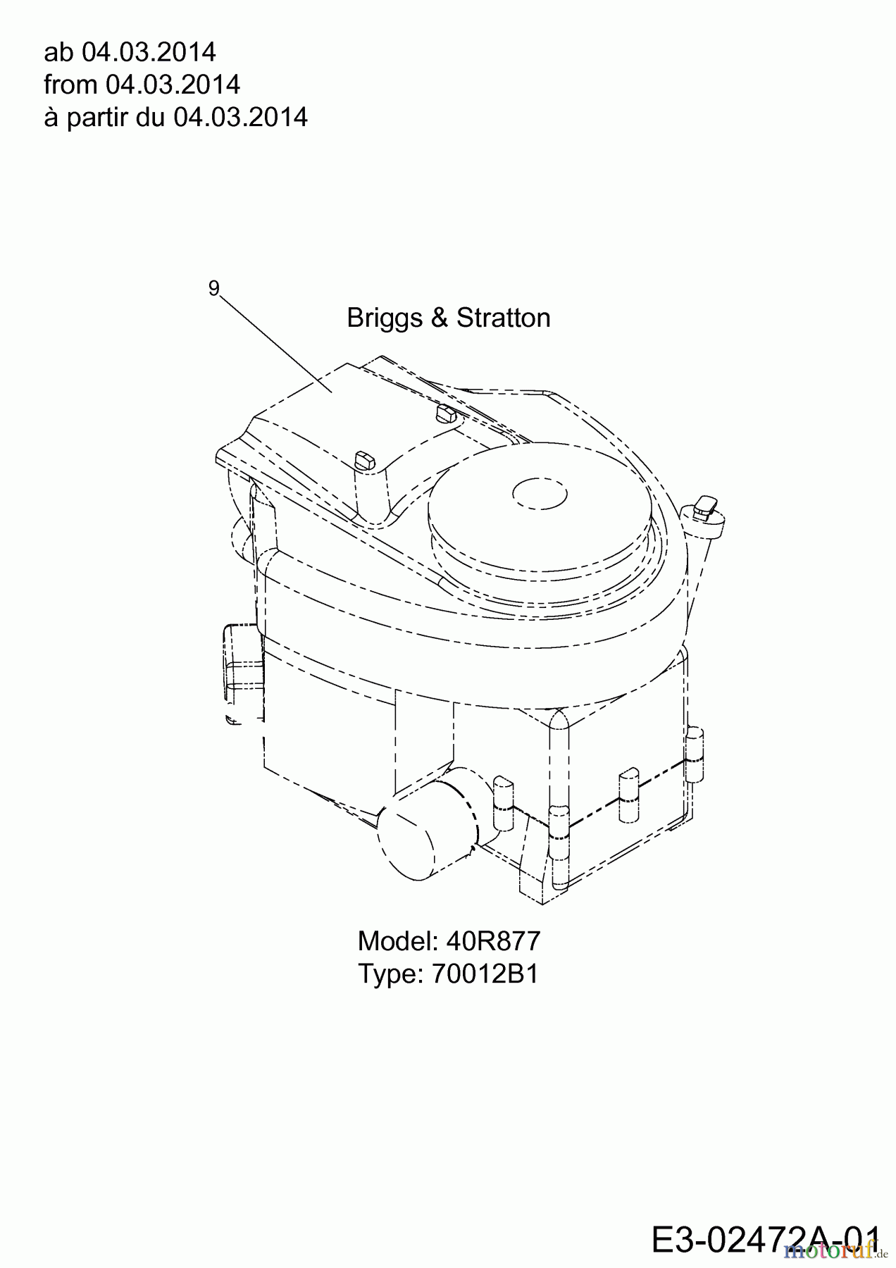 Guem Rasentraktoren GN 222 13HU763N607 (2015) Motor Briggs&Stratton ab 04.03.2014
