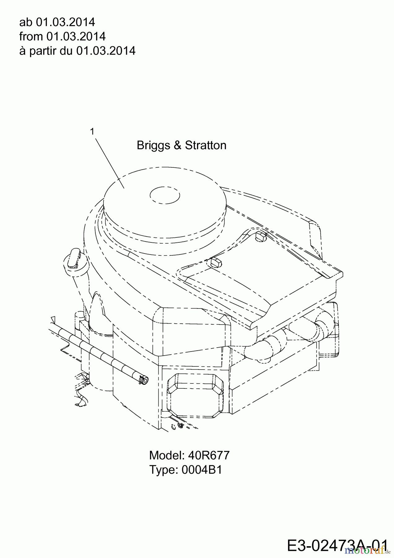 Wolf-Garten Rasentraktoren A 107.180 H 13HT79WG650 (2015) Motor Briggs&Stratton ab 01.03.2014