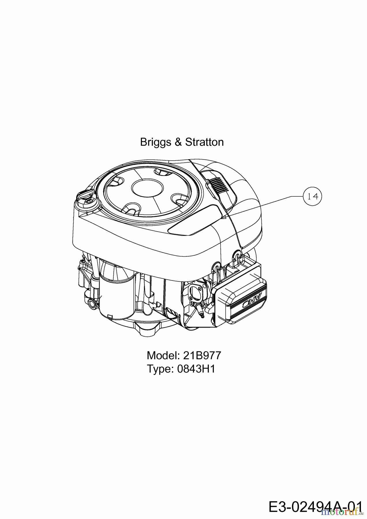 Massey Ferguson Rasentraktoren MF 38-13 ST 13HY77GF695 (2014) Motor Briggs & Stratton