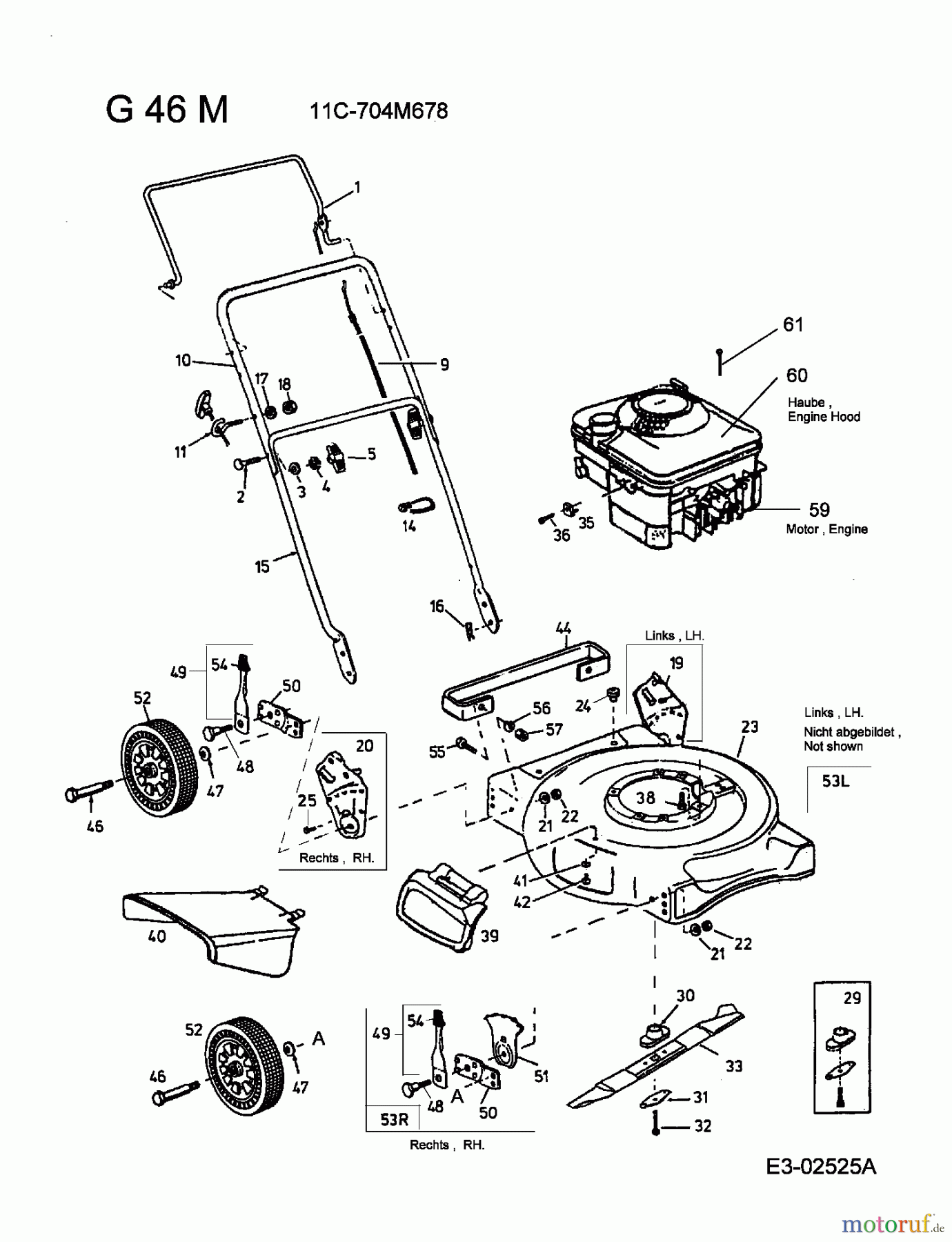 MTD Motormäher G 46 M 11C-704M678 (2005) Grundgerät