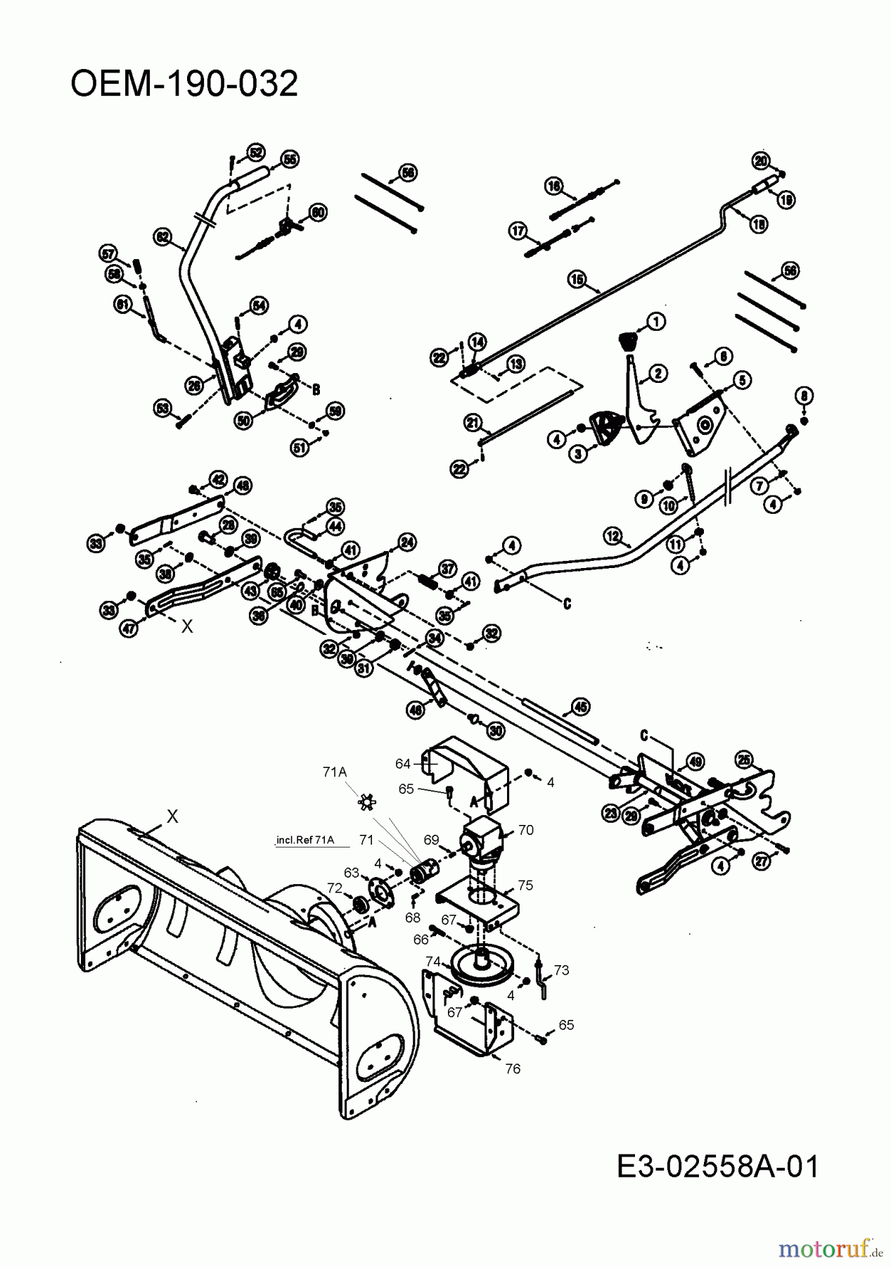 MTD Zubehör Zubehör Garten- und Rasentraktoren Schneefräsen für 700 Serie (LT-5) OEM-190-032 (2006) Aushebung Schneefräsengehäuse, Getriebe