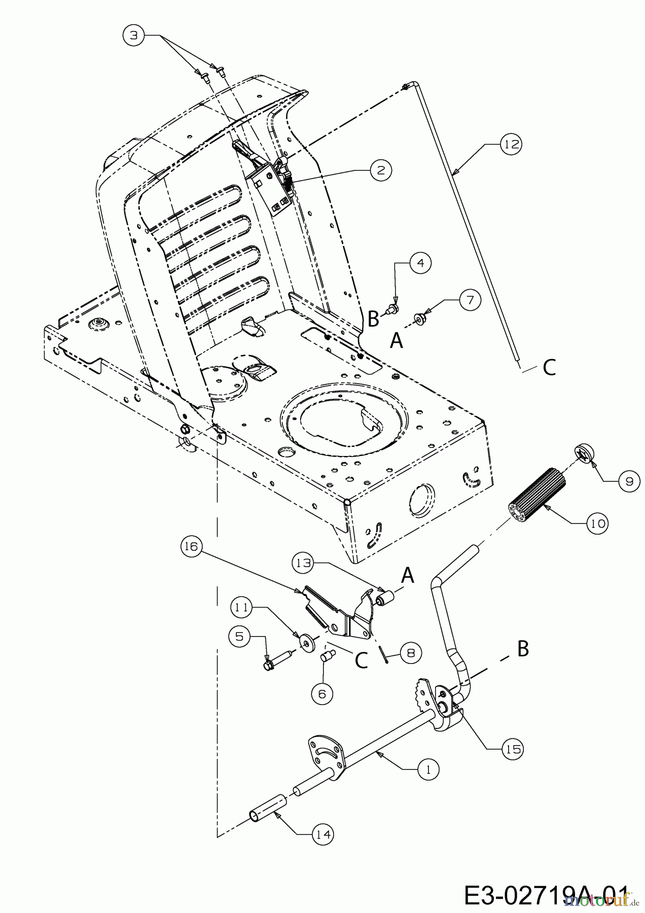 Oleo-Mac Rasentraktoren Polo 97/13.5 T 13AH779F636 (2006) Geschwindigkeitsregelung, Pedale