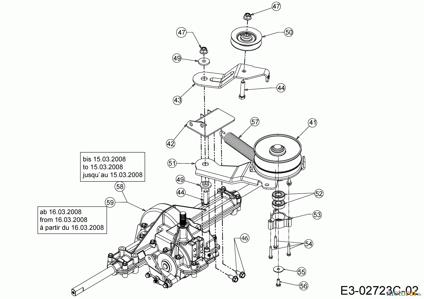 Temver Rasentraktoren EJL 175-107 T 13AN763G642 (2010) Getriebe 618-04034, Variator