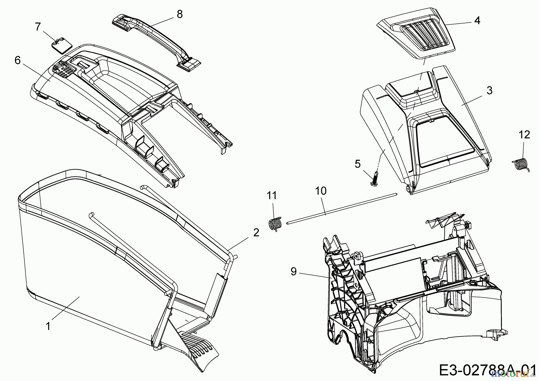 Verts Loisirs Motormäher mit Antrieb VL 53 DPKHW 12AKPN7D617 (2014) Grasfangsack, Heckklappe, Leistück hinten