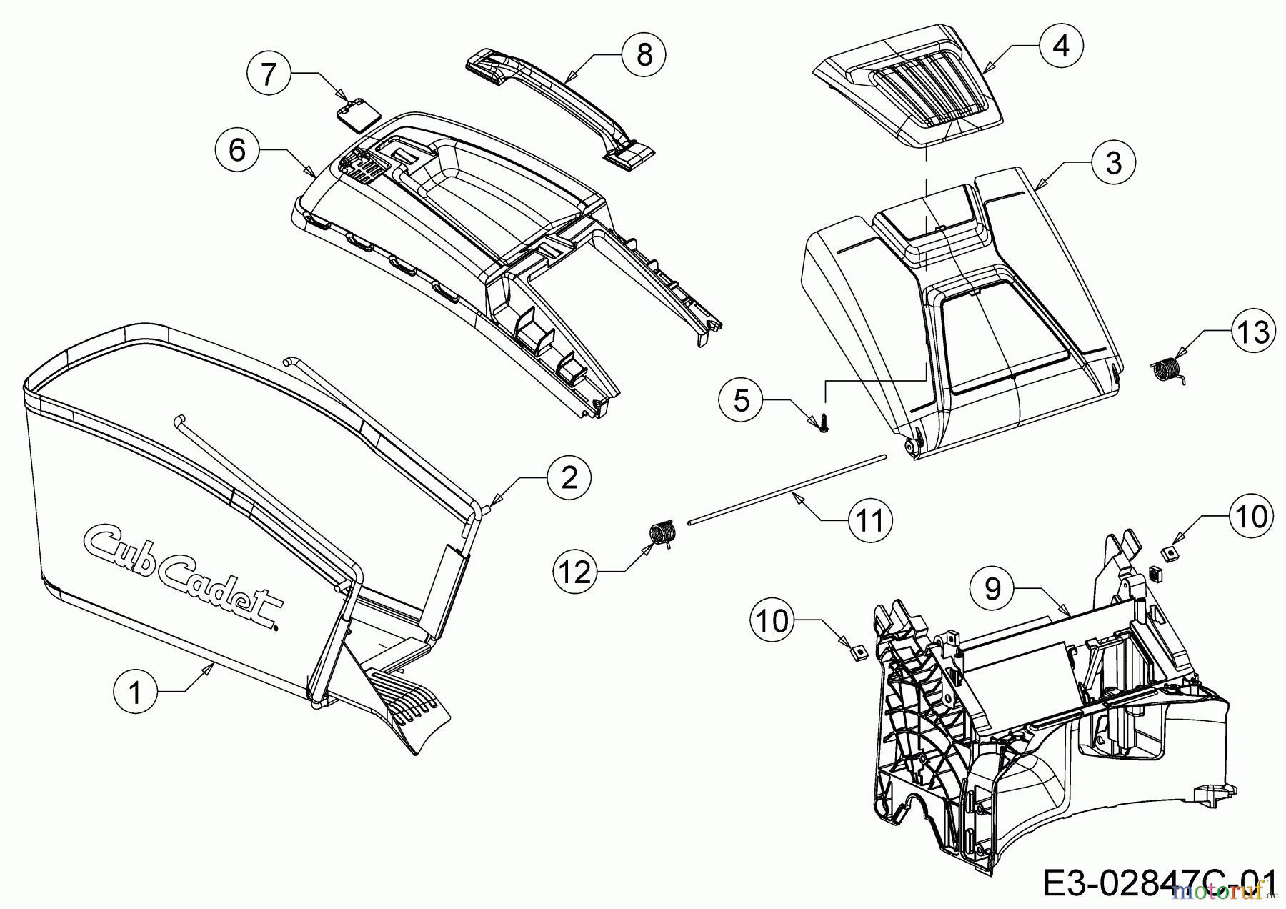  Cub Cadet Motormäher mit Antrieb LM3 CRC46S 12ABTVSC603  (2017) Grasfangsack, Heckklappe, Leitstück hinten