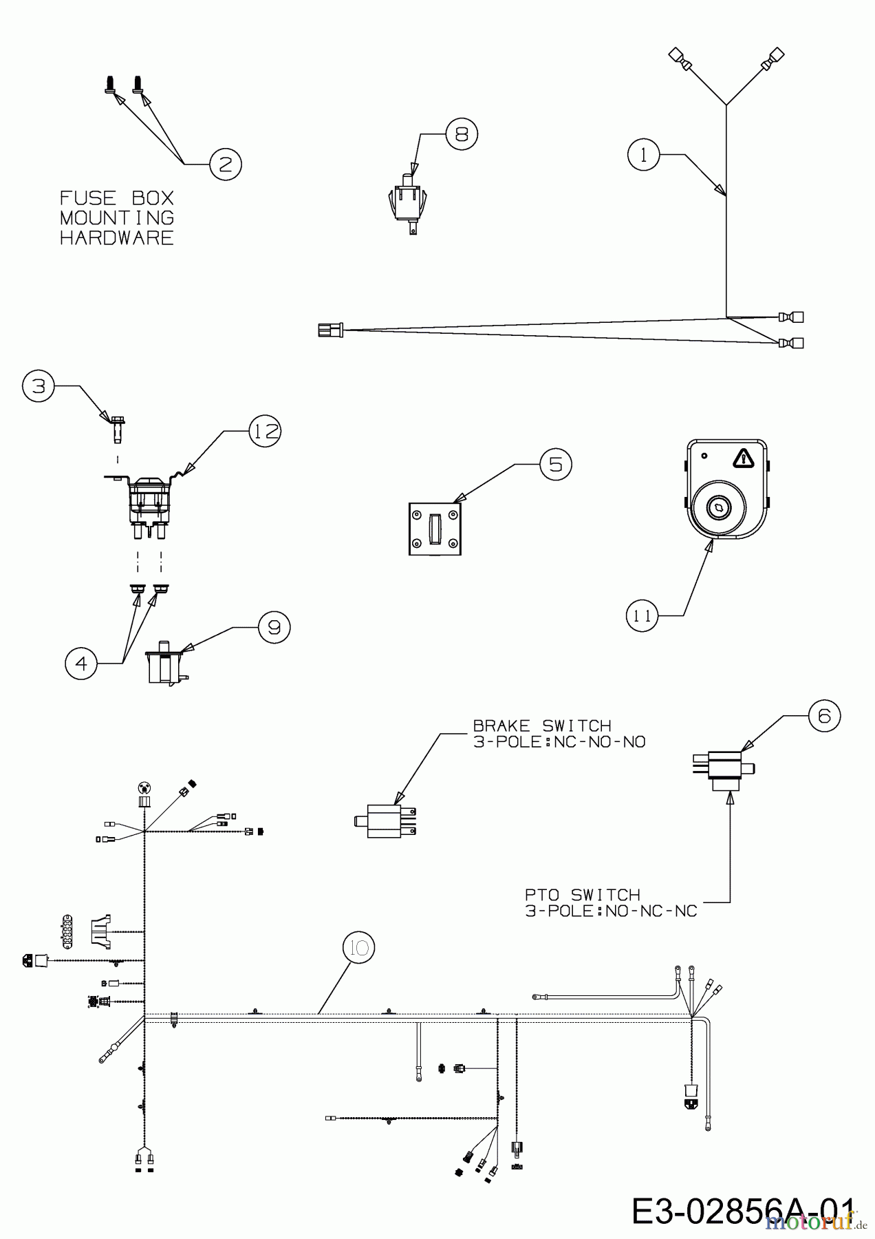 Rasor Rasentraktoren V 180 I 13HT99KE618 (2014) Elektroteile