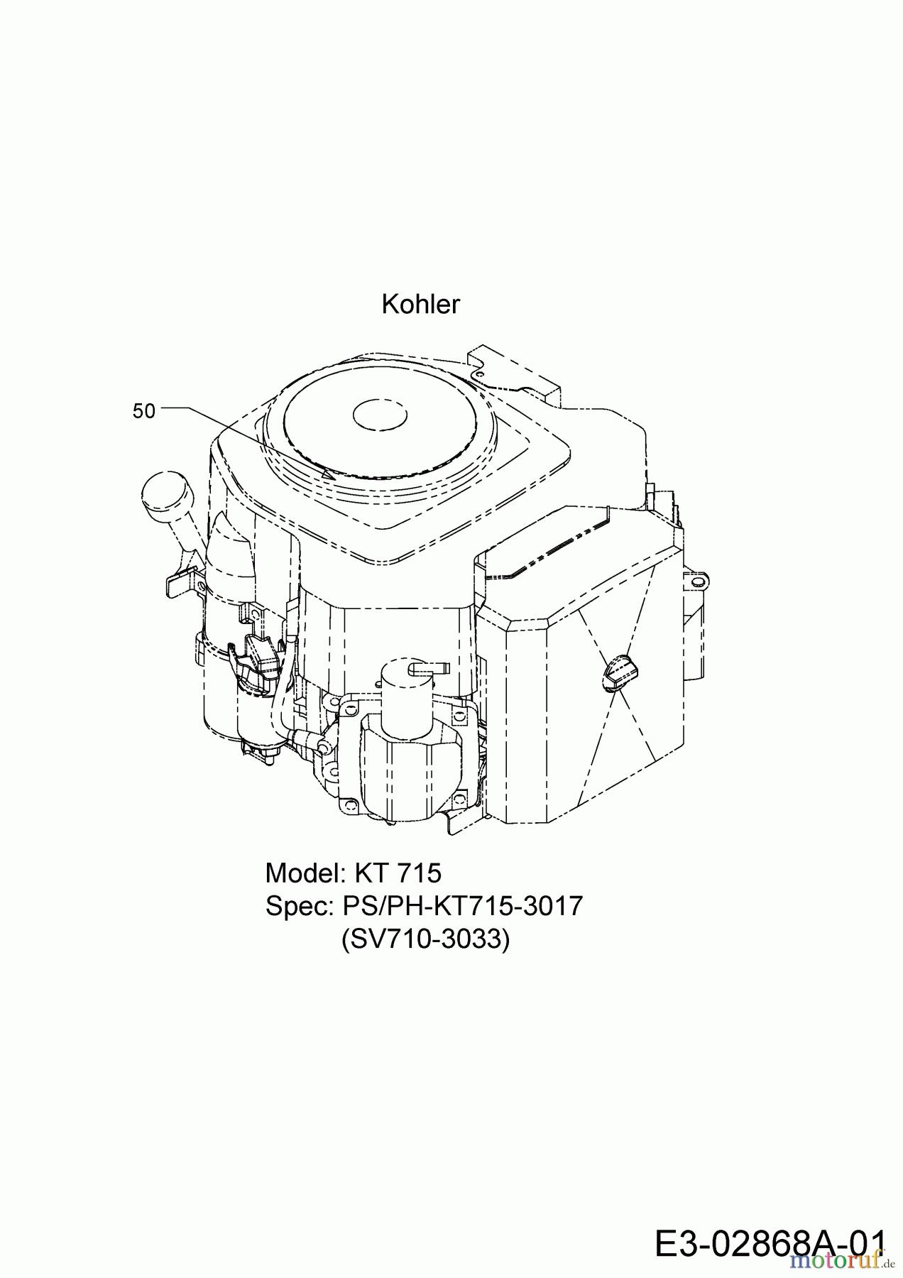 WOLF-Garten Expert Rasentraktoren Expert 107.200 H 13AP93WS350 (2015) Motor Kohler