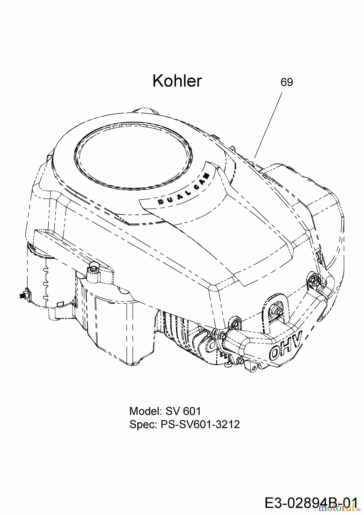 Troy-Bilt Rasentraktoren Horse XP 46 13AX79KT309 (2015) Motor Kohler
