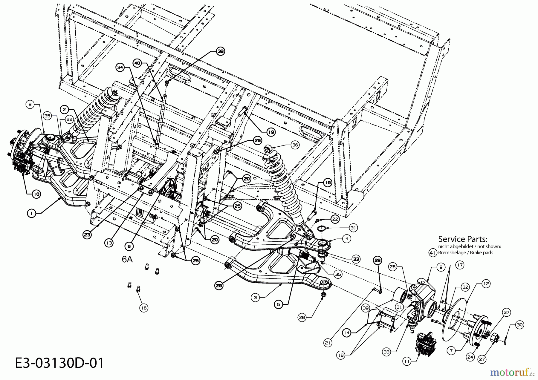 Cub Cadet Utility Vehicle 4x4 Cubstyle 37AK466D603 (2011) Bremse vorne, Differential vorne, Vorderachse