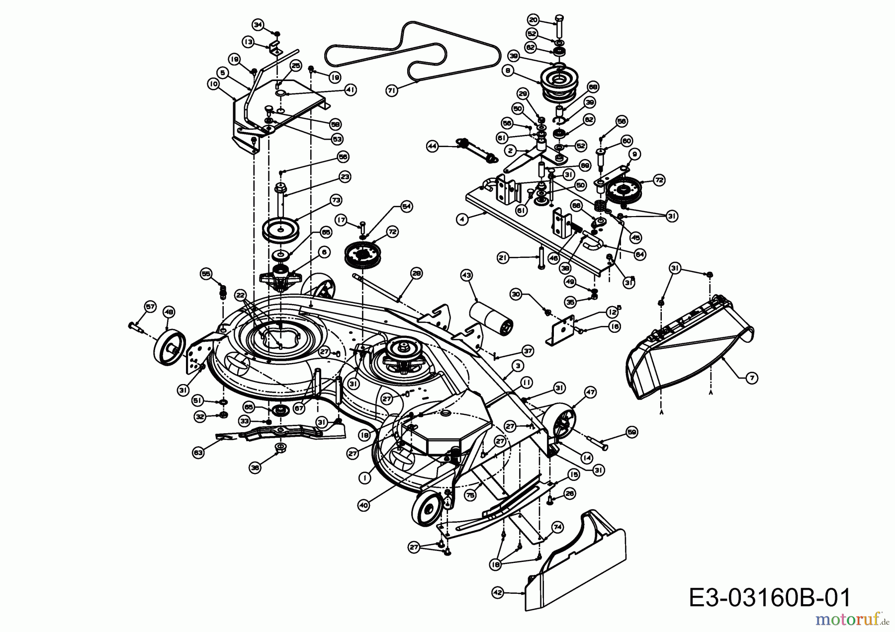  MTD Zubehör Zubehör Garten- und Rasentraktoren Mähwerke für 2000 SD Serie, Mähwerk 50
