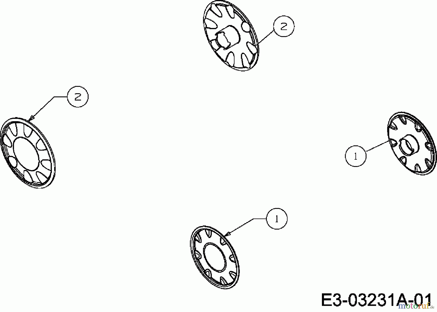  Yard-Man Motormäher mit Antrieb YM 6019 SPK 12A-167D643  (2007) Radkappen