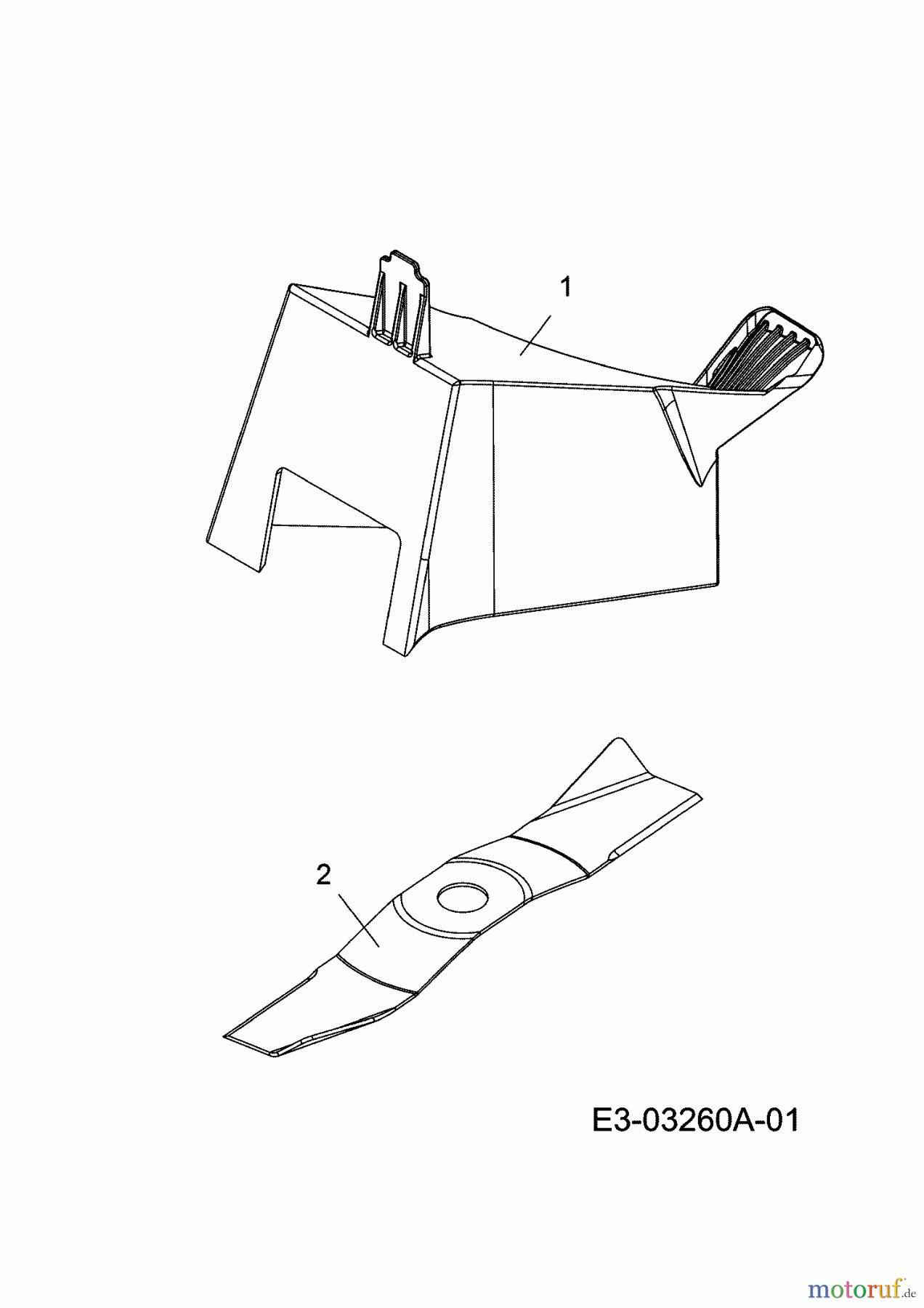  Bolens Elektromäher BL 1033 EP 18C-M4D-684  (2007) Messer, Mulchstopfen