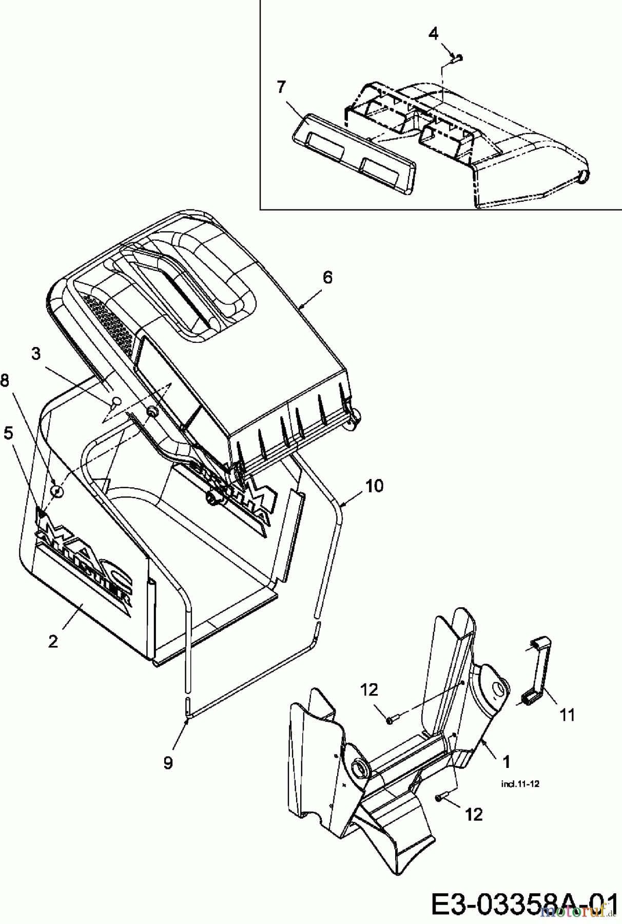Mac Allister Motormäher mit Antrieb 5045 B 12E-T58L668 (2008) Grasfangsack