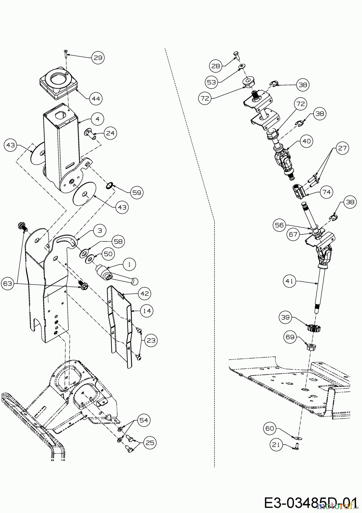 Cub Cadet Zero Turn XZ 3-48 17BIDGHB603 (2017) Lenksäule