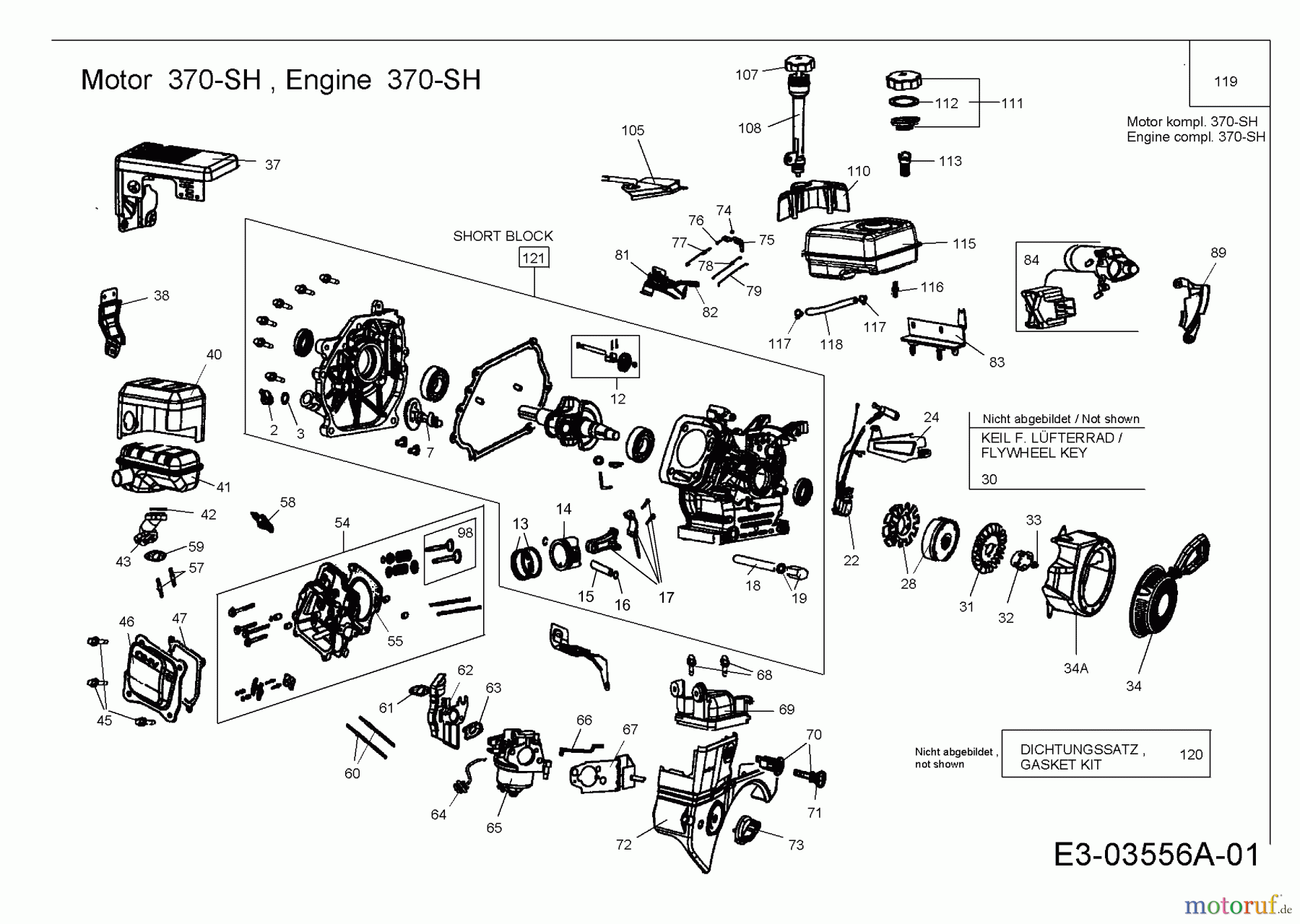  MTD-Motoren MTD horizontal 370-SH 752Z370-SH  (2007) Motor
