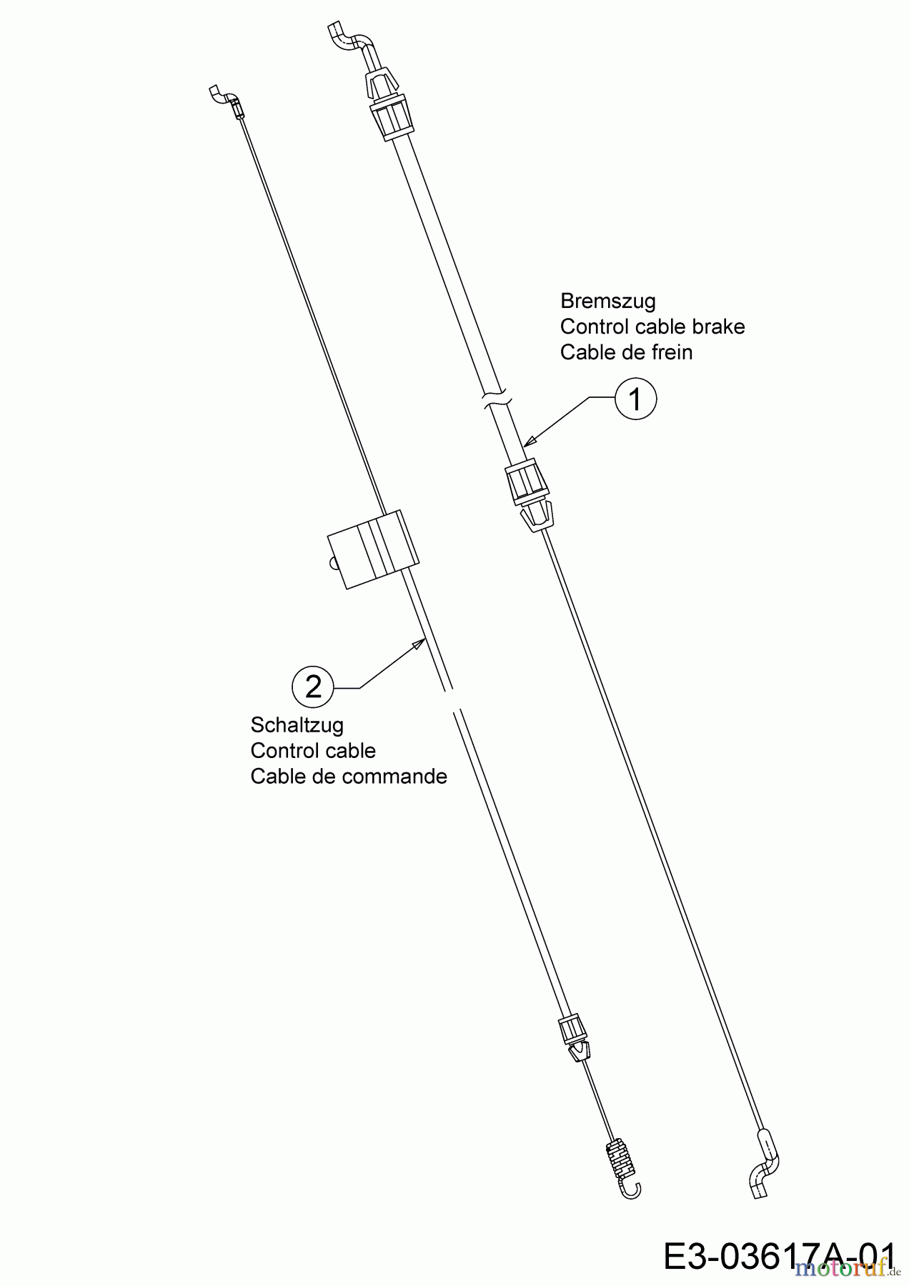 Wolf-Garten Motormäher mit Antrieb WS 46 A 12B-TZ5N650 (2017) Bowdenzüge