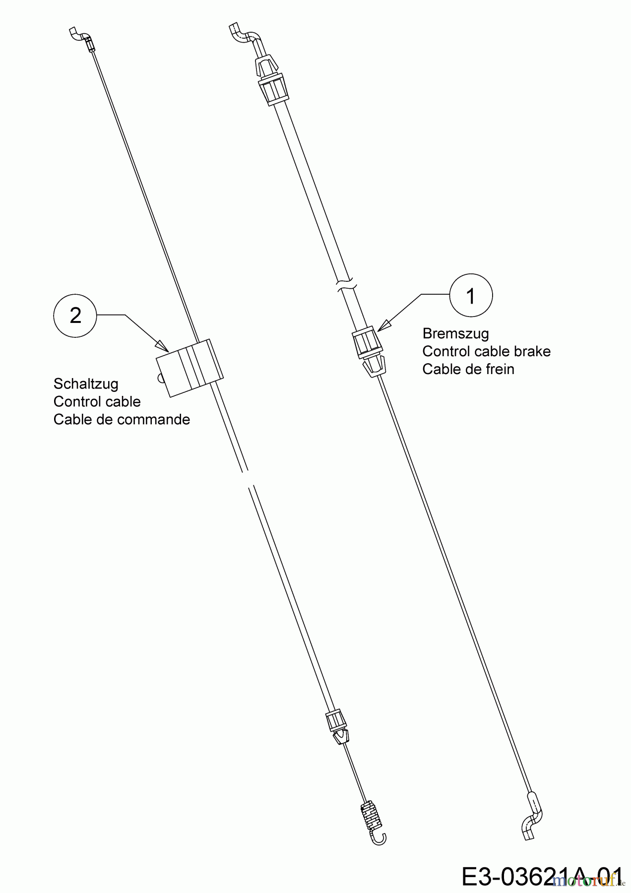 Wolf-Garten Motormäher mit Antrieb Ambition 460 AHHW 12A-TVBQ650 (2014) Bowdenzüge