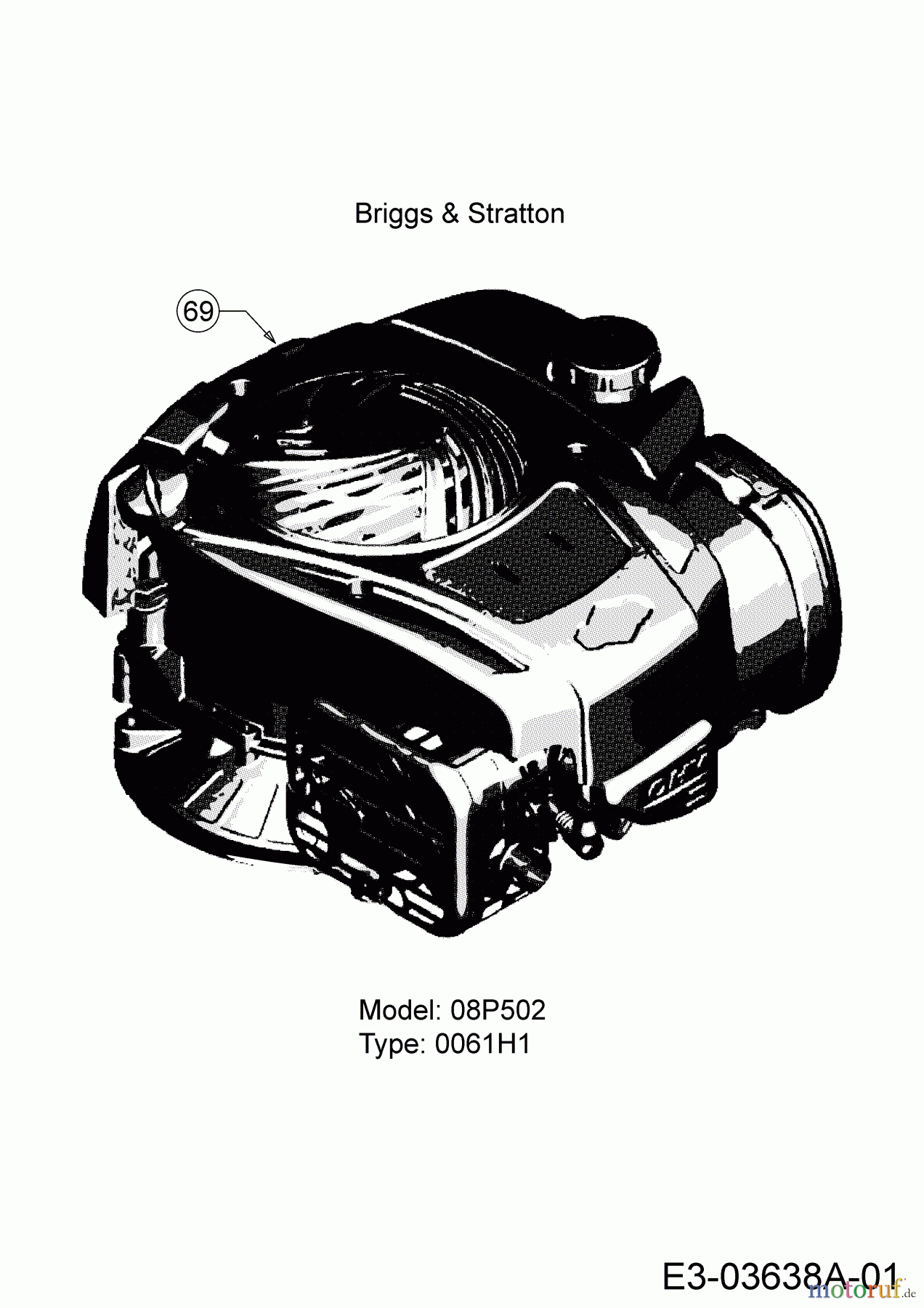 Wolf-Garten Motormäher mit Antrieb WS 46 A 12B-TZ5N650 (2017) Motor