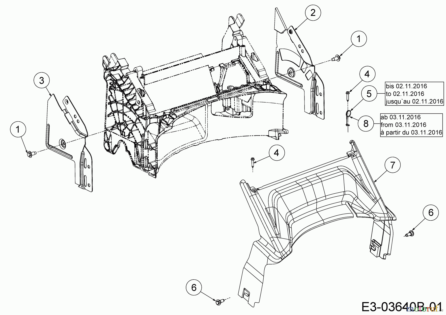Cub Cadet Motormäher mit Antrieb LM 1 AR 42 12A-LQSJ603 (2017) Abdeckung hinten