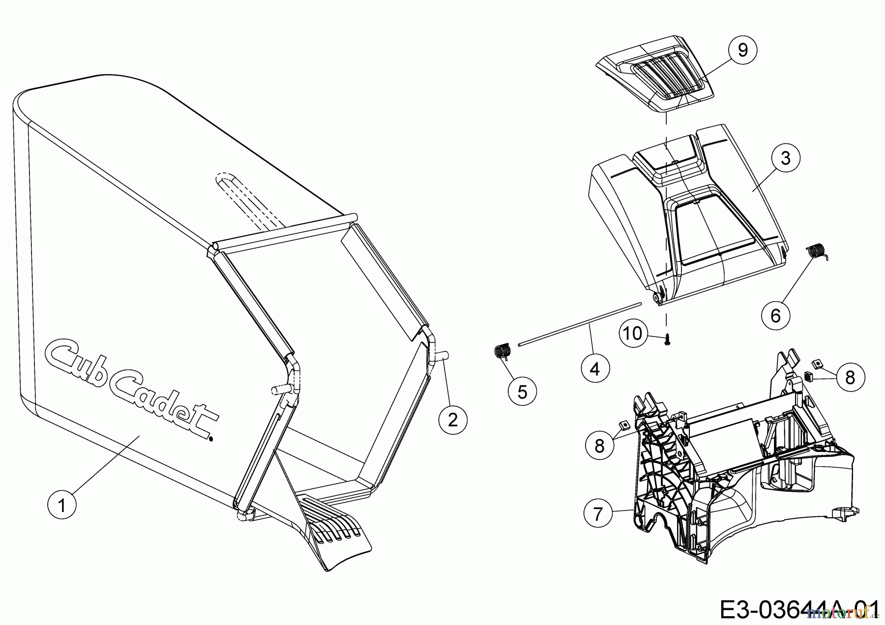Cub Cadet Motormäher mit Antrieb CC 42 SPO 12B-LQSC603 (2016) Grasfangsack, Heckklappe, Leitstück hinten