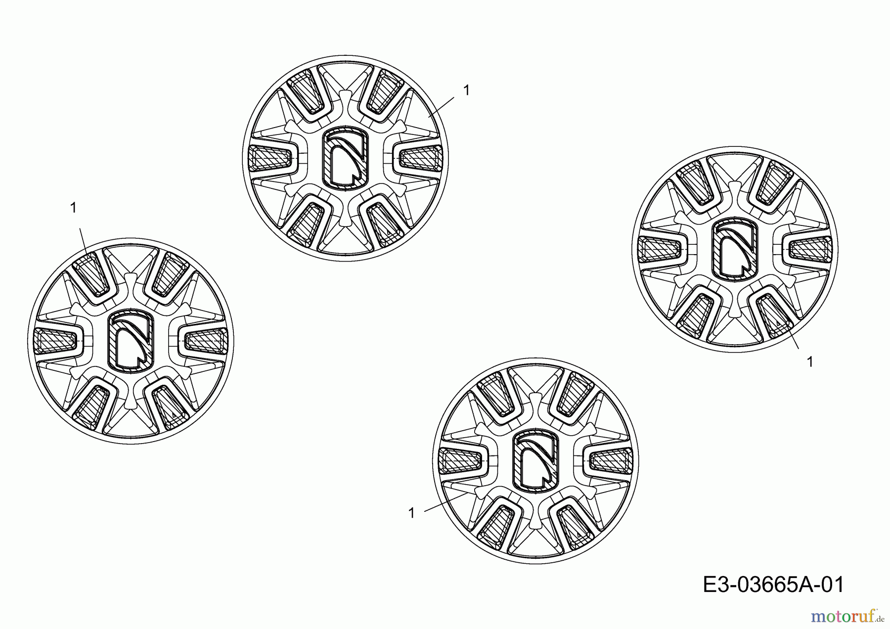  Cub Cadet Motormäher CC 46 PO 11A-TQKC603  (2014) Radkappe