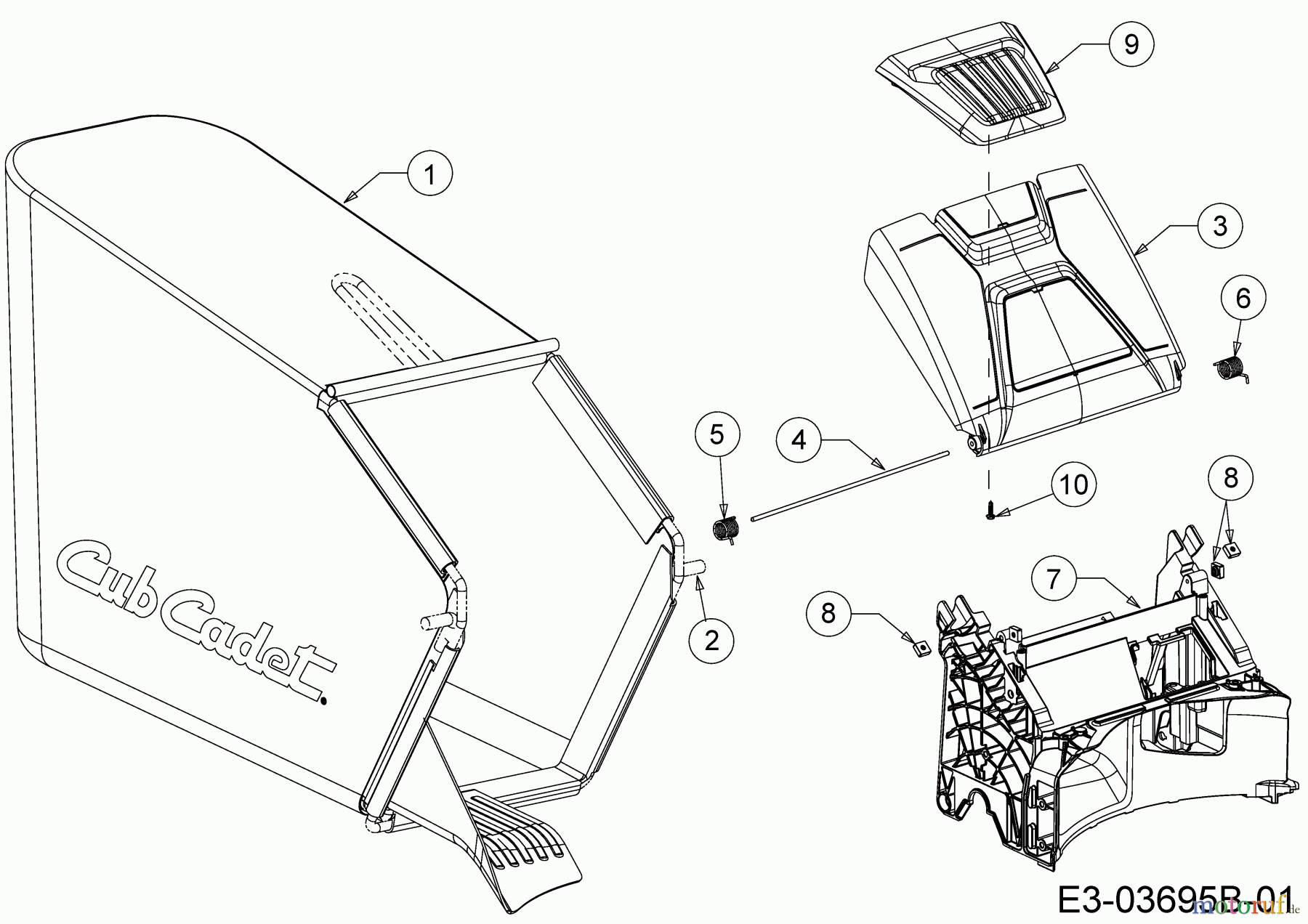 Cub Cadet Motormäher mit Antrieb LM2 DR53 12C-PRKC603 (2017) Grasfangsack, Heckklappe, Leitstück hinten