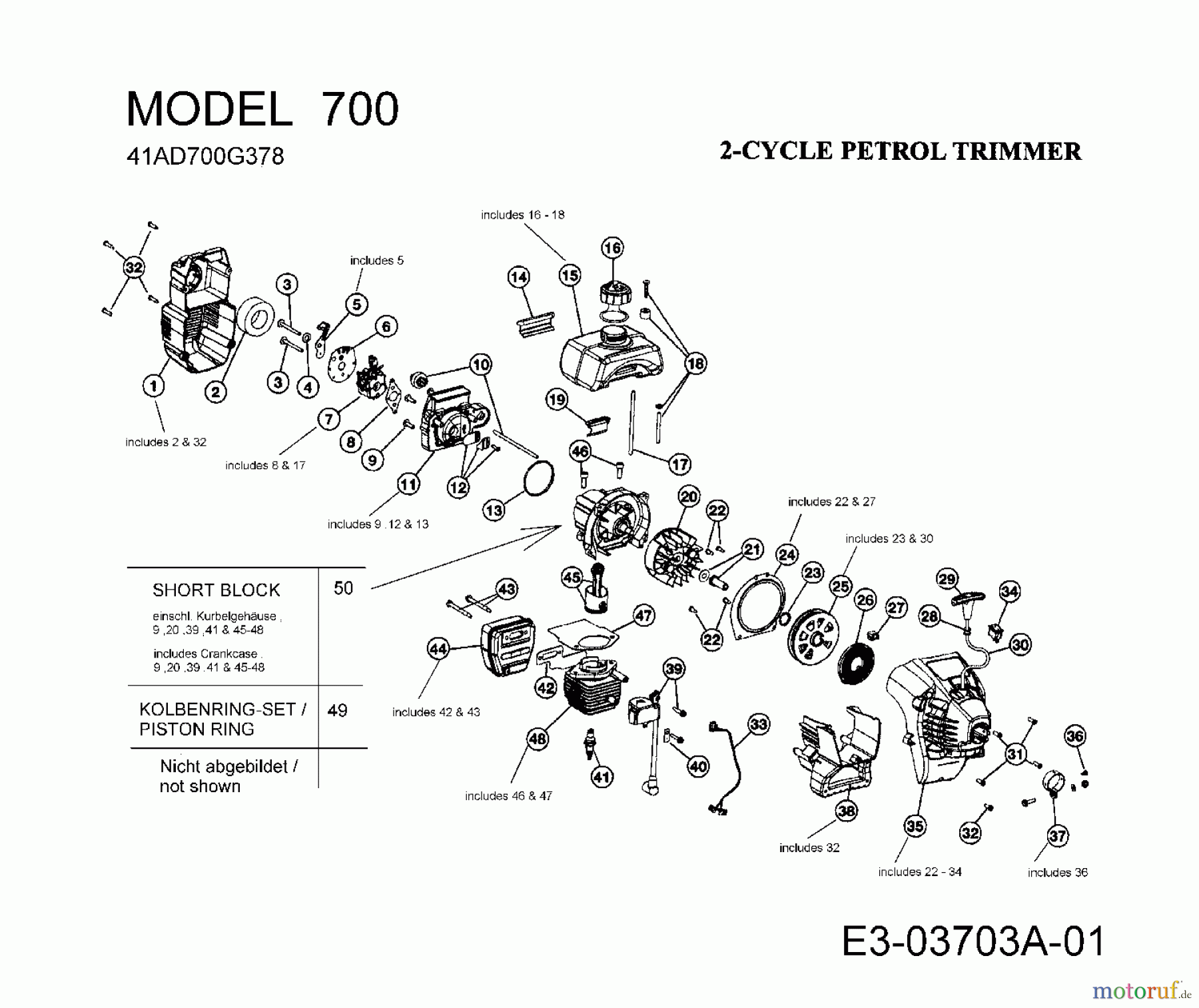 MTD Motorsensen 700 41AD700G378 (2008) Motor