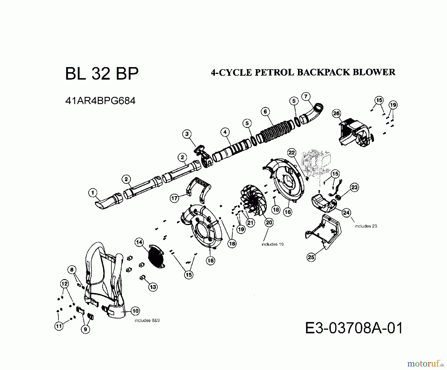 Bolens Laubläser, Laubsauger BL 32 BP 41AR4BPG684 (2008) Grundgerät