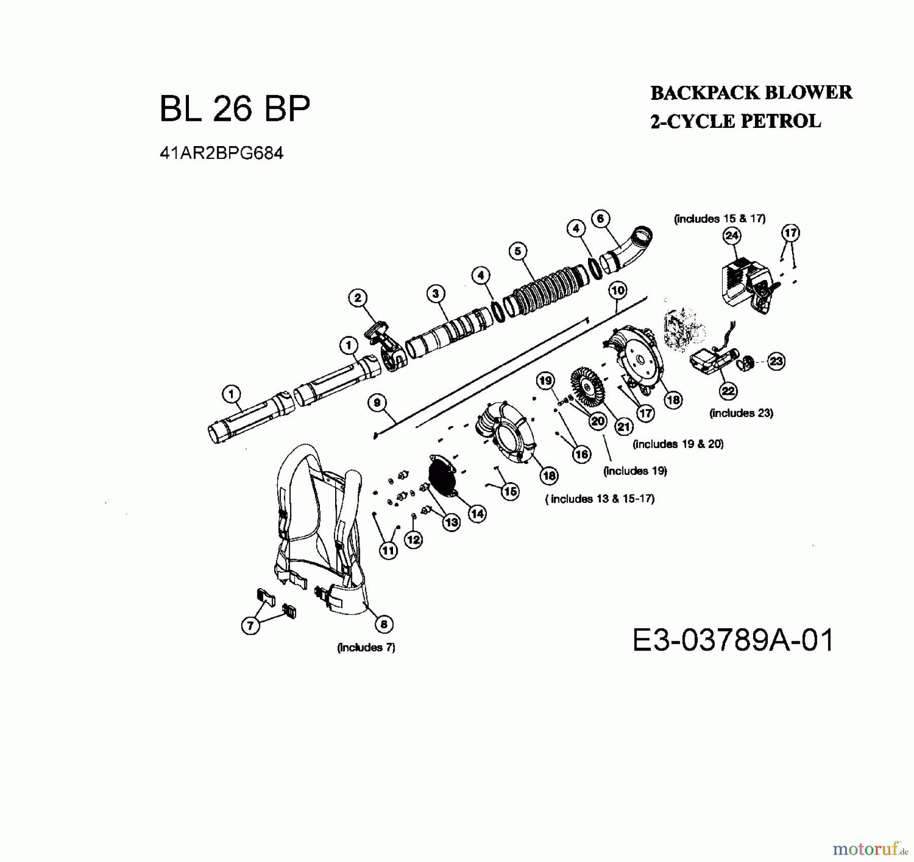 Bolens Laubläser, Laubsauger BL 26 BP 41AR2BPG684 (2008) Grundgerät