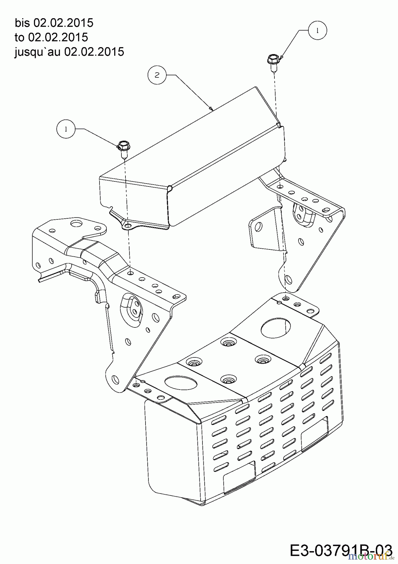 Black Edition Rasentraktoren 180-92 13HT717E615 (2015) Hitzeschild bis 02.02.2015