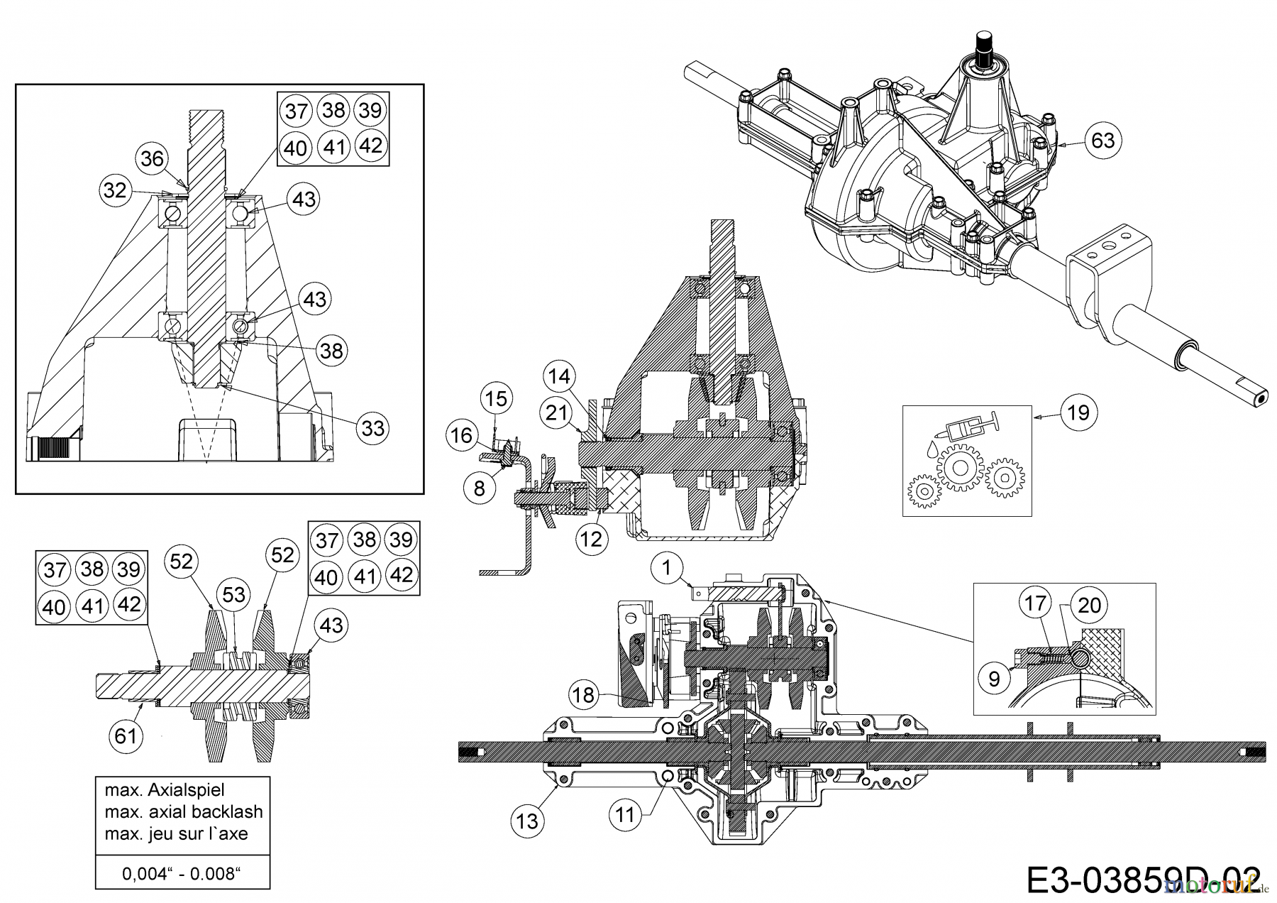 Qualcast Rasentraktoren LT 125-92 13HH765E639 (2014) Getriebe