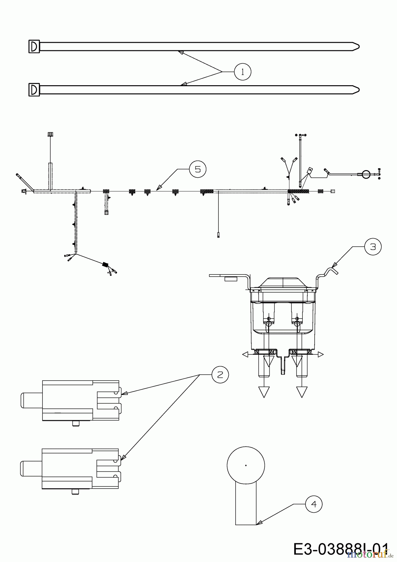 Wolf-Garten Rasentraktoren A 105.180 H 13HT71WN650 (2016) Elektroteile
