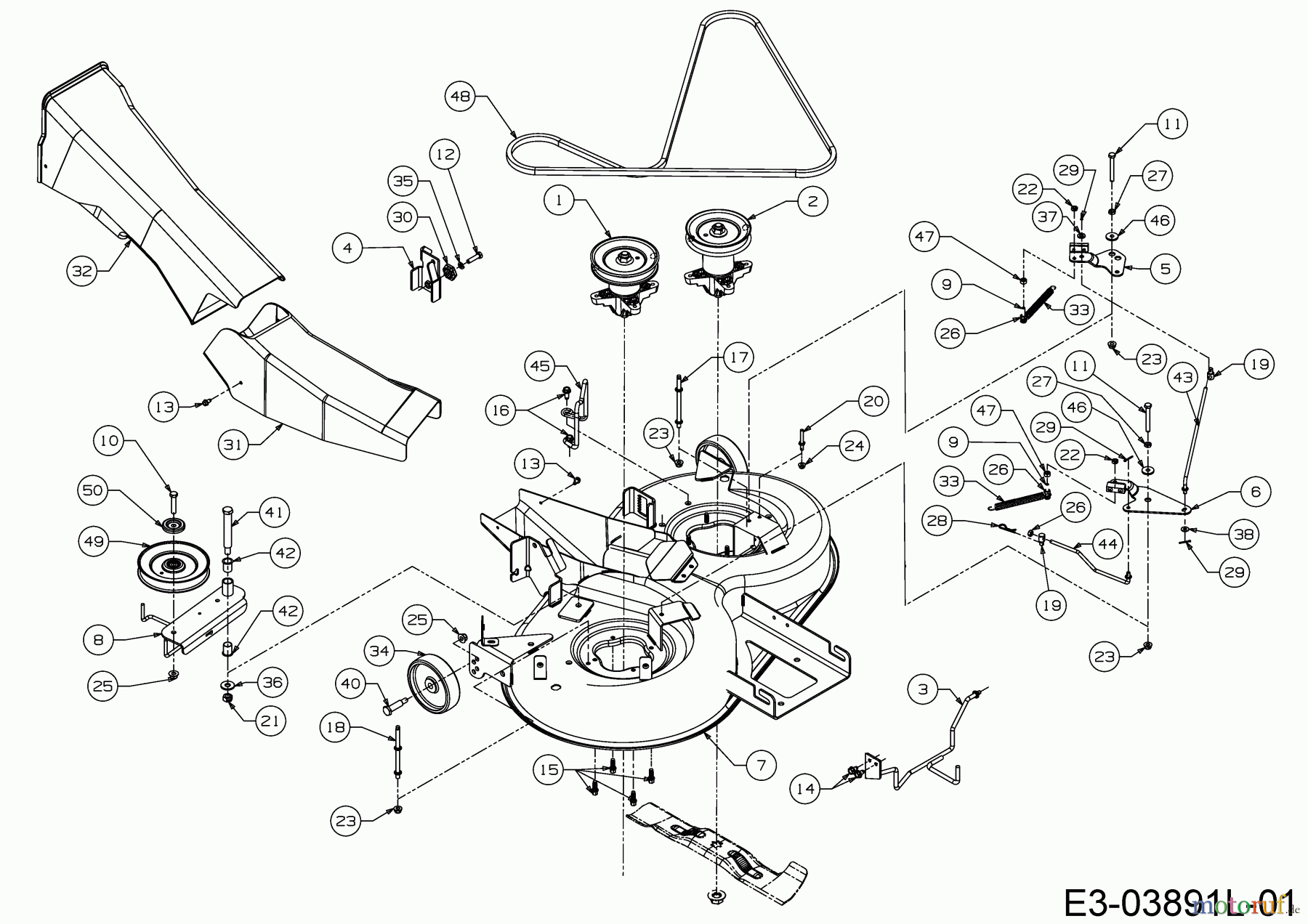 Riwall Rasentraktoren RLT 92 H 13A2715E676 (2018) Mähwerk E (36