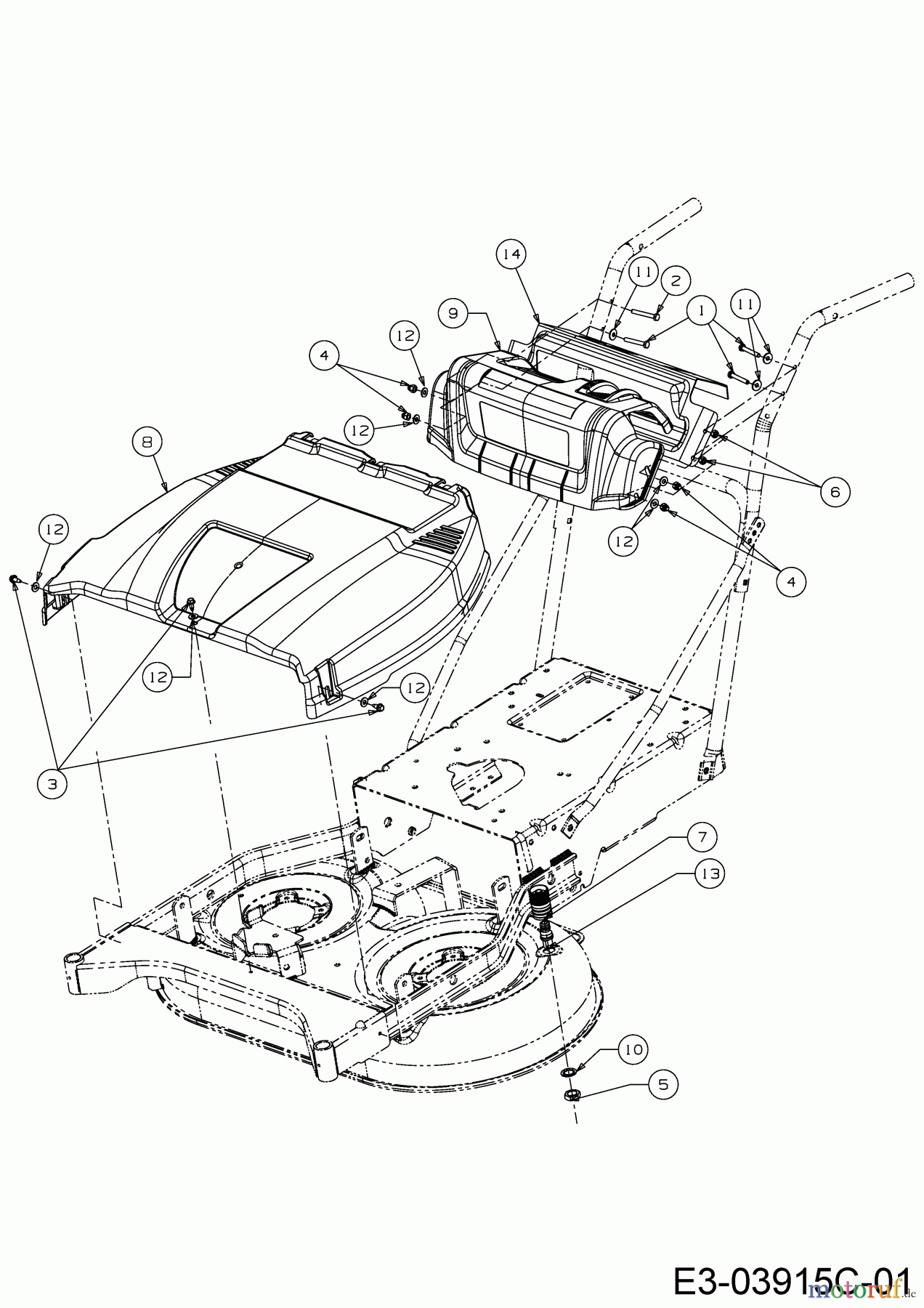 Cub Cadet Motormäher mit Antrieb Wide Cut E 12AE764U603 (2017) Armaturenbrett