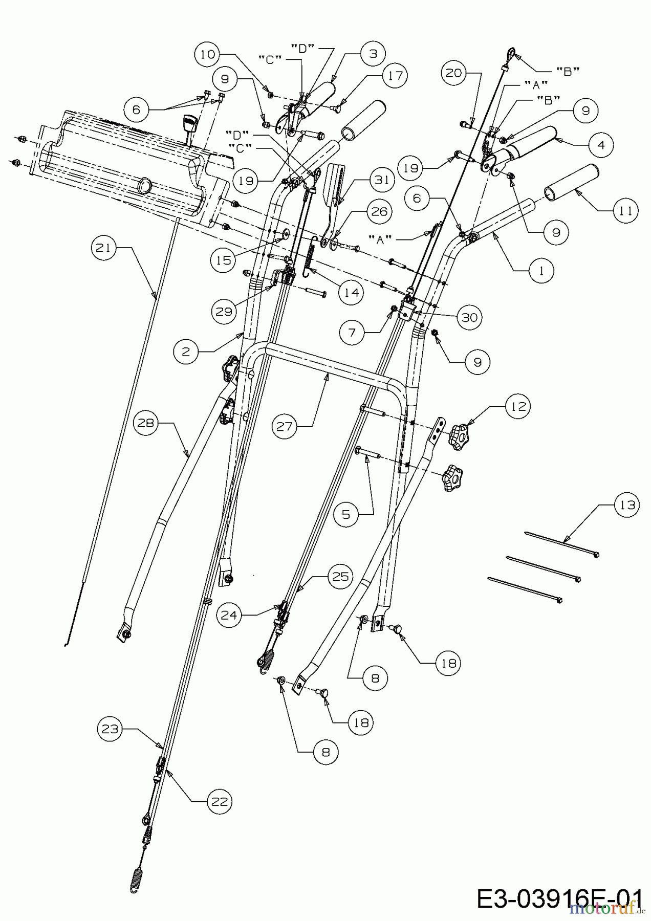  Cub Cadet Motormäher mit Antrieb XM 3 KR 84 ES 12AE764U603  (2017) Holm