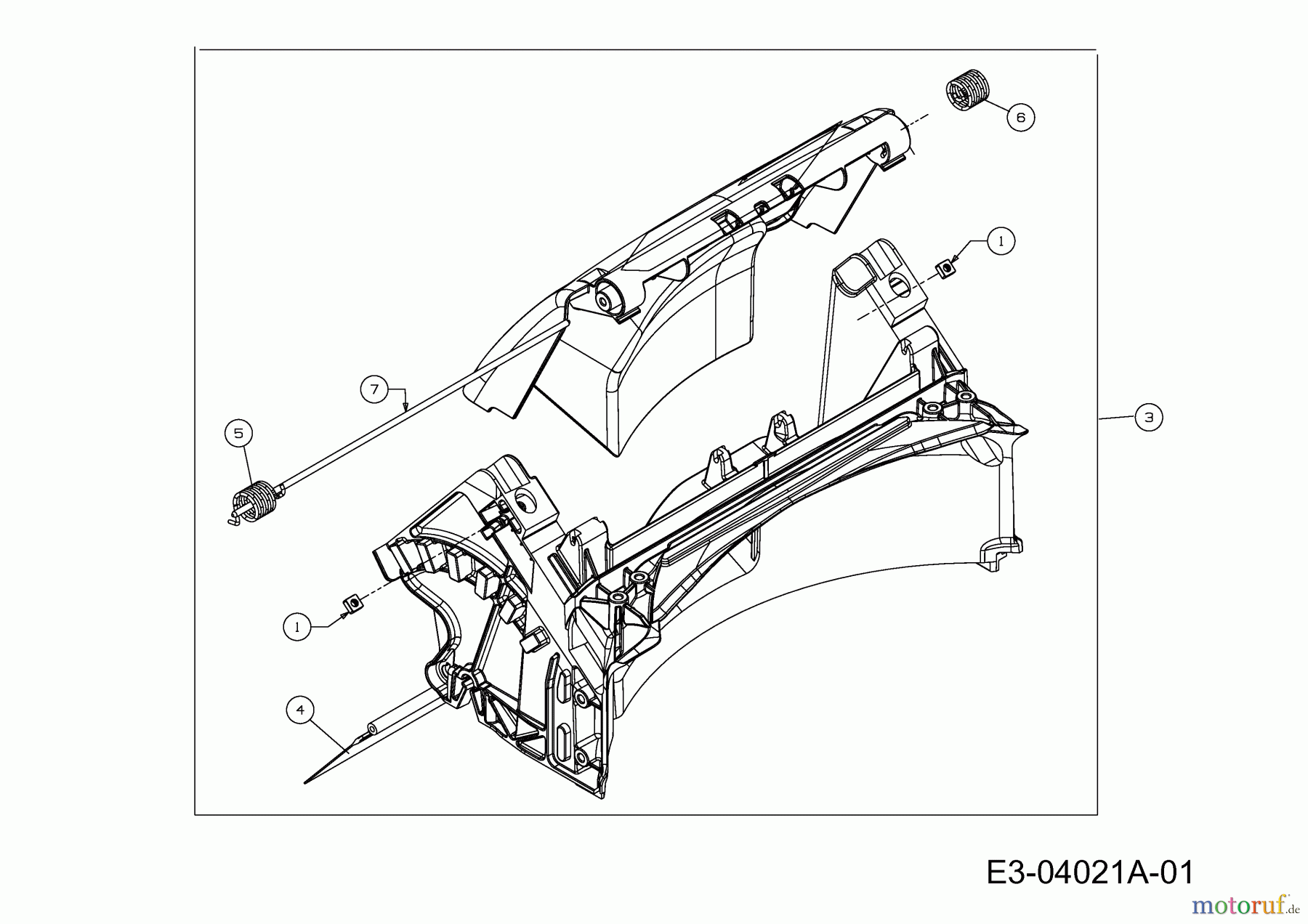  Troy-Bilt Motormäher mit Antrieb TB 240 12AVB2AQ711  (2018) Leitstück hinten, Stange Heckklappe