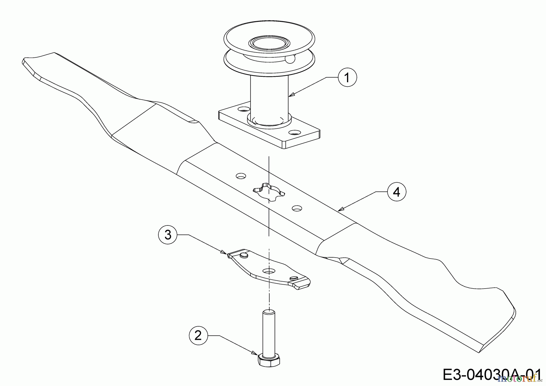 Troy-Bilt Motormäher mit Antrieb TB 240 12AVB2AQ711 (2015) Messer, Messeraufnahme