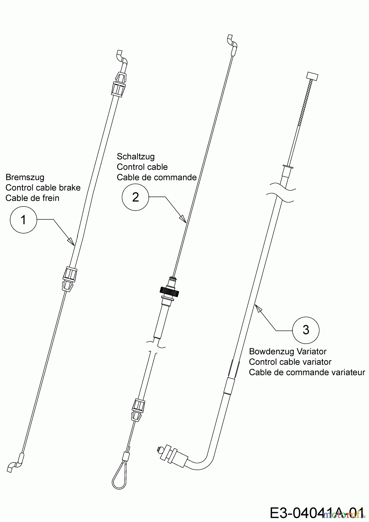 Cub Cadet Motormäher mit Antrieb CC 53 SPO W 12AQC6J3603 (2015) Bowdenzüge