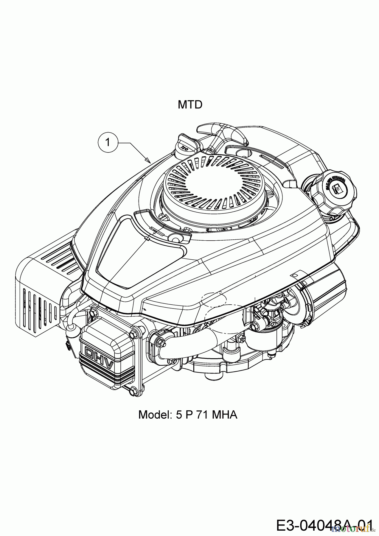 Cub Cadet Motormäher mit Antrieb CC 53 SPO W 12AQC6J3603 (2015) Motor MTD