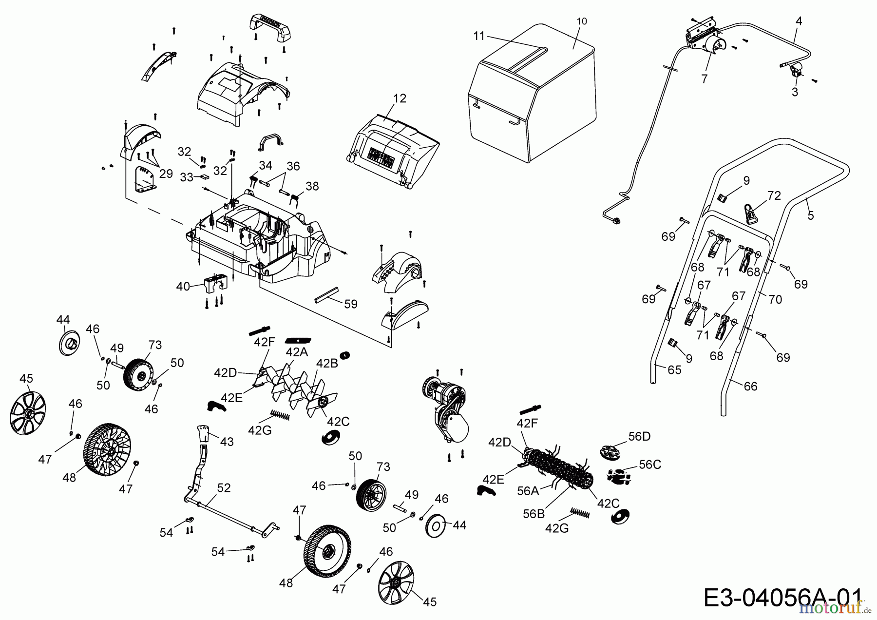 Wolf-Garten Elektrovertikutierer Ambition V 303 E 16AFDFLA650 (2014) Grundgerät