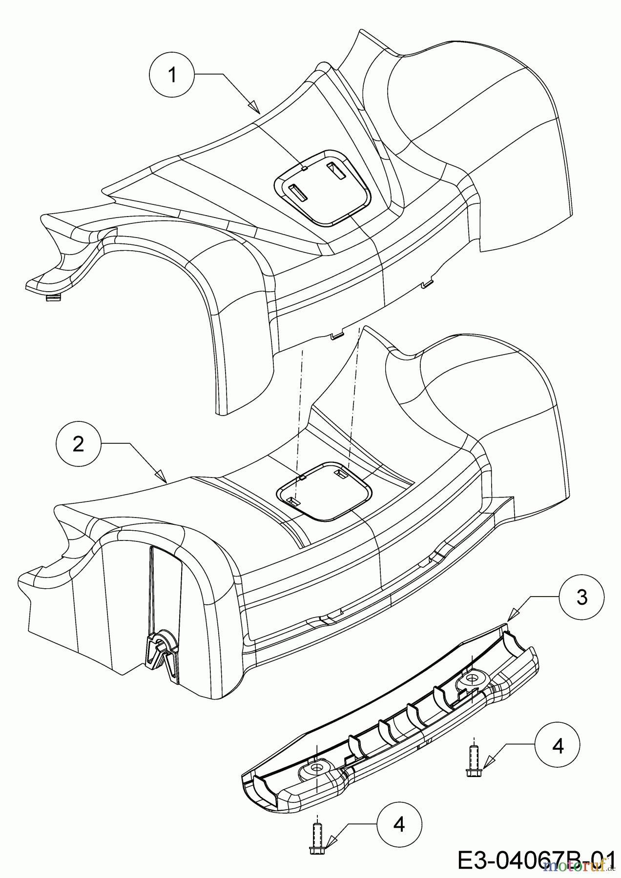 Wolf-Garten Motormäher mit Antrieb A 530 AHW 12B-PVKC650 (2018) Abdeckung Vorderachse