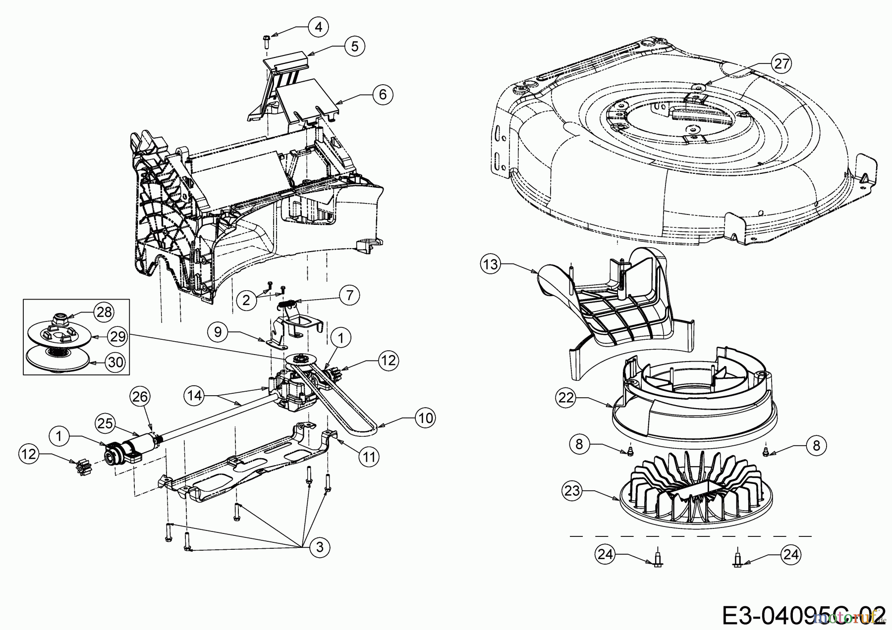  Wolf-Garten Motormäher mit Antrieb A 530 AVHWH 12AQPVEQ650  (2018) Getriebe, Keilriemen