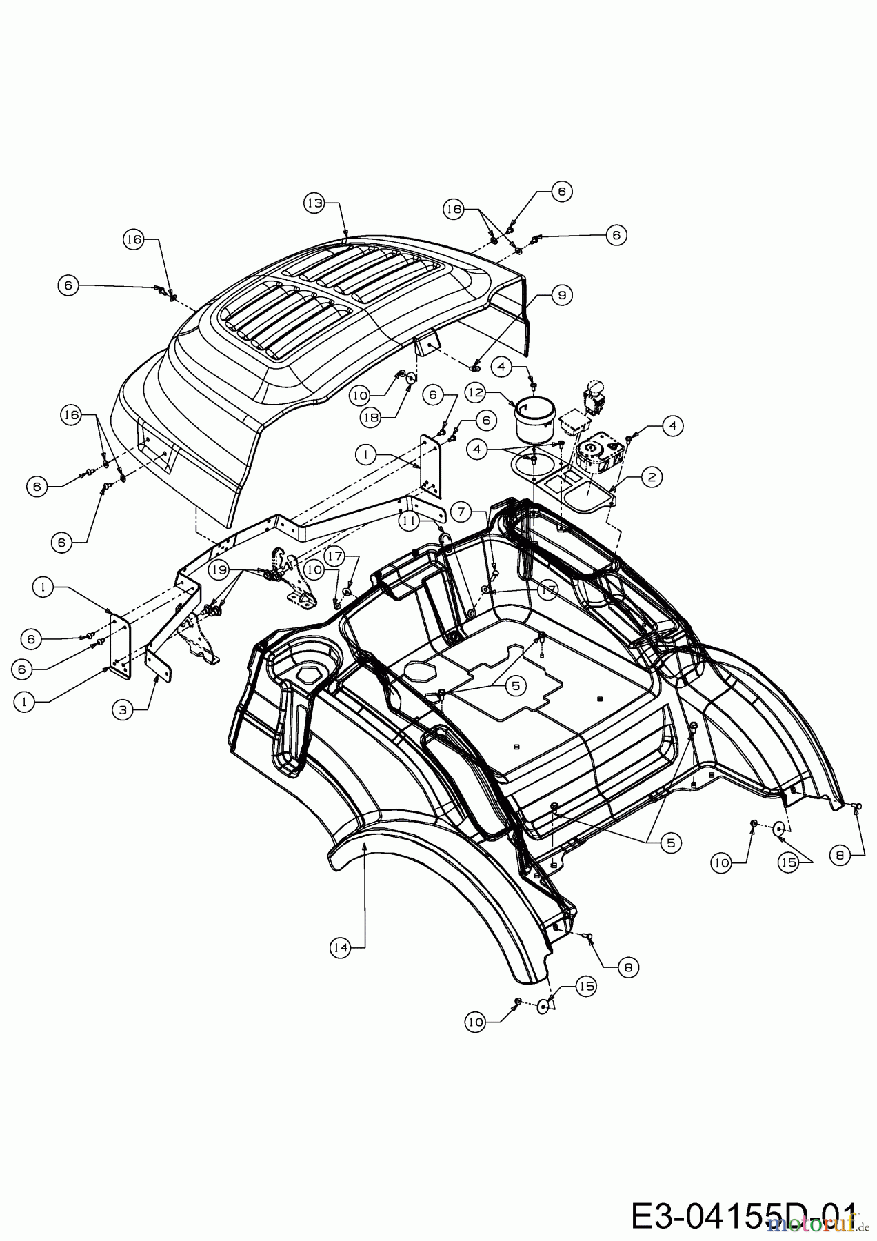 Cub Cadet Zero Turn FMZ 50 17CI4BFP603 (2013) Verkleidungen