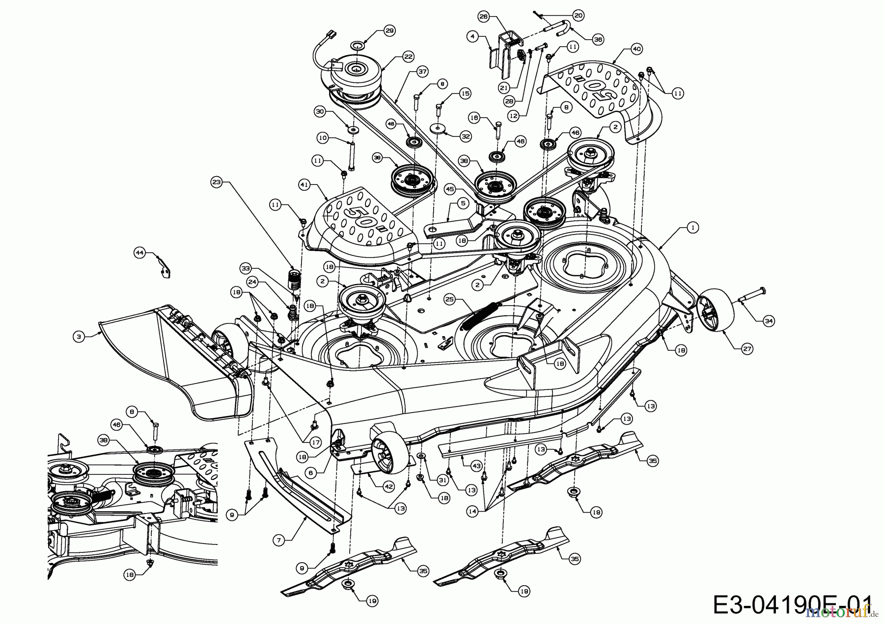Massey Ferguson Zero Turn MF 50-23 ZT 17AF2ACP695 (2013) Elektromagnetkupplung, Mähwerk P (50