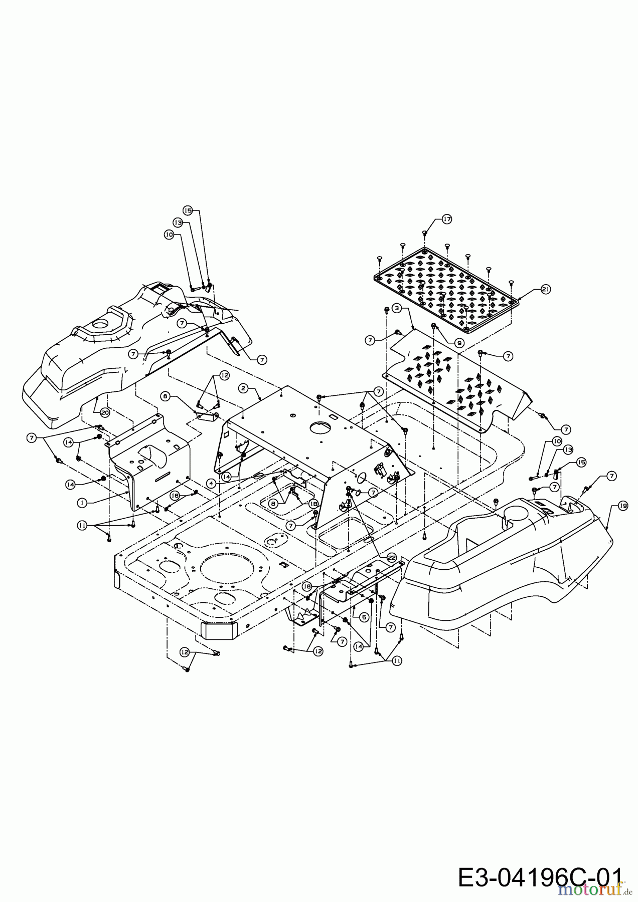  Troy-Bilt Zero Turn Mustang XP 50 17WF2ACP066  (2011) Trittbrett, Verkleidung